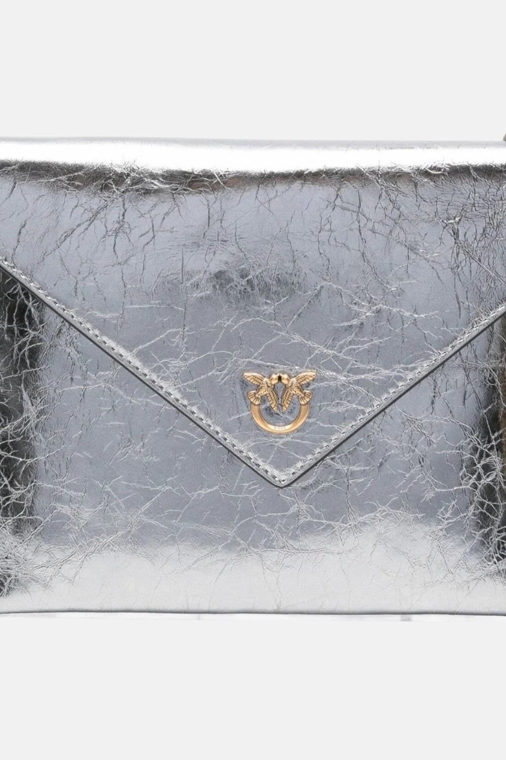 pochette con tracolla flat purse handle metallic