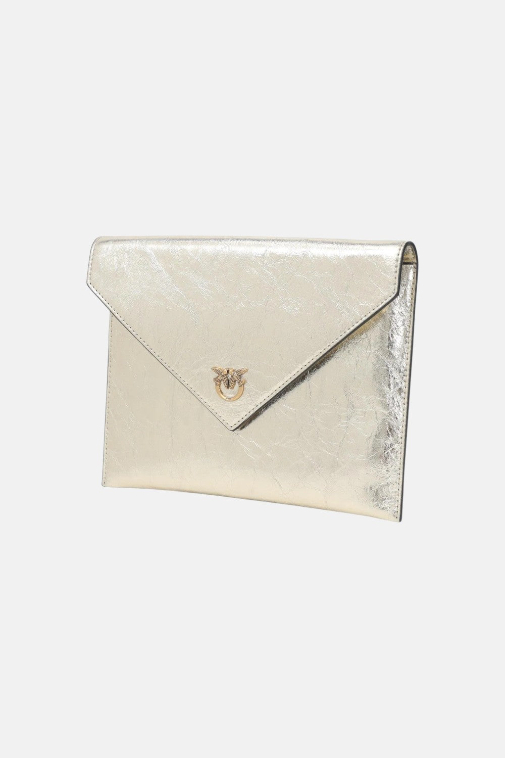 pochette con tracolla flat purse handle metallic