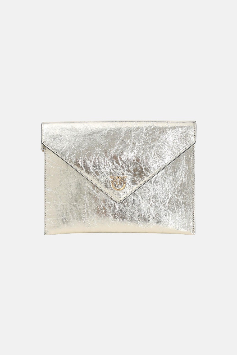 pochette con tracolla flat purse handle metallic