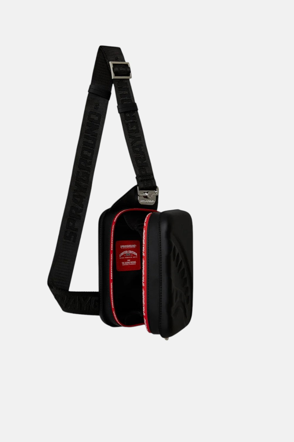 borsa a tracolla printed zipper hard shell