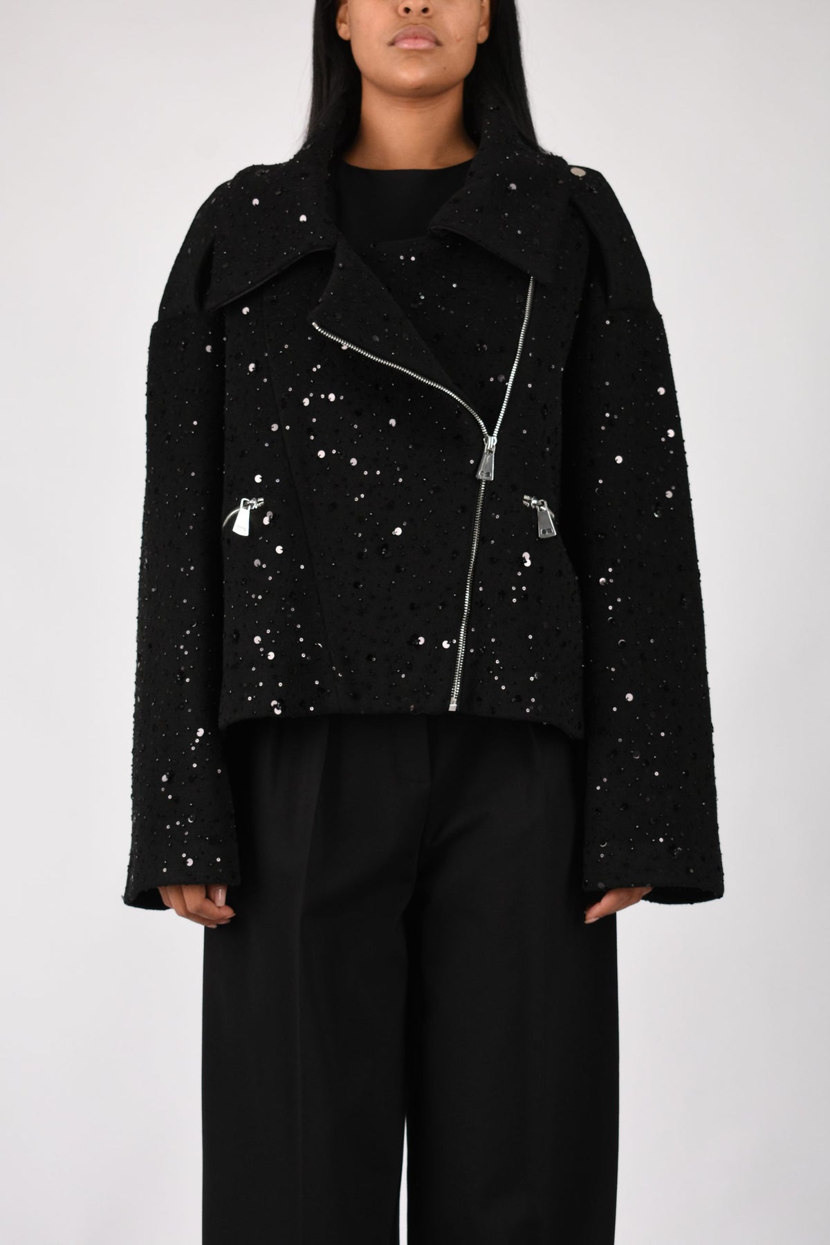 GIUBBINO IN TESSUTO CON PAILLETTES A26CEGBY5001
