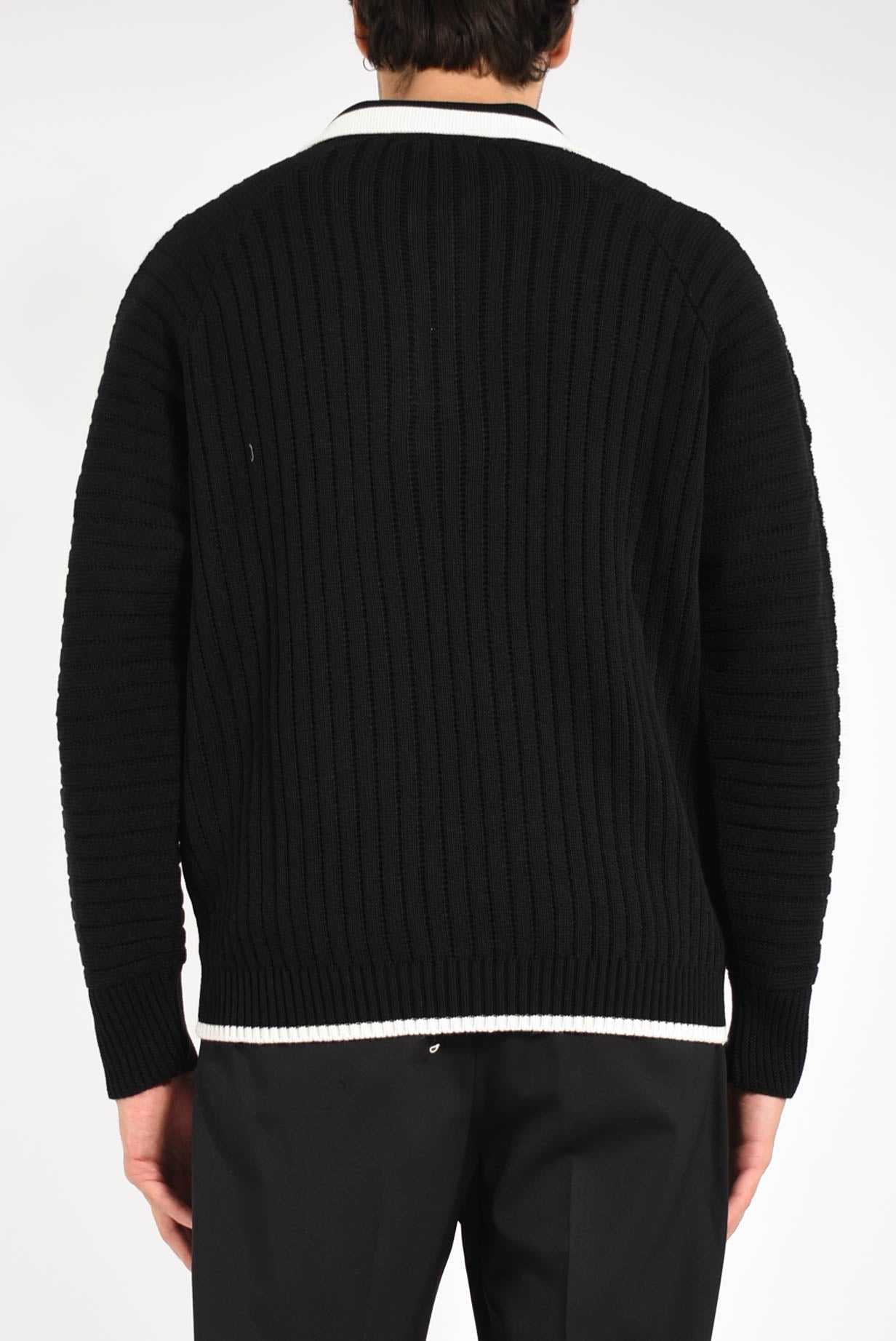 Polo rigata in misto lana