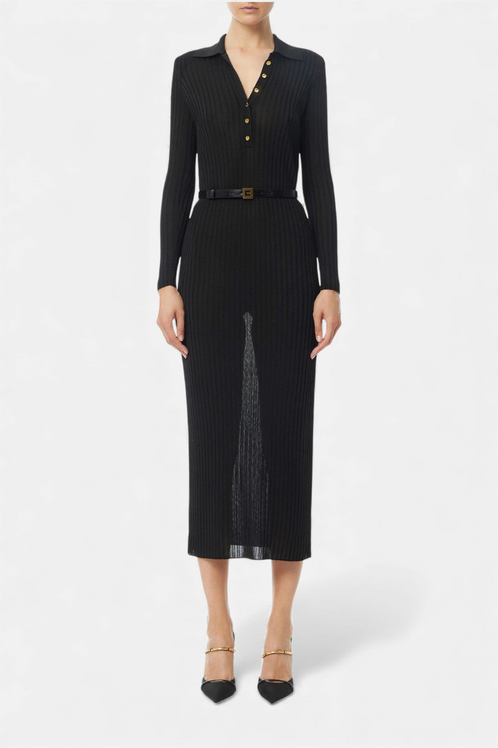 Abito lungo in filato di viscosa