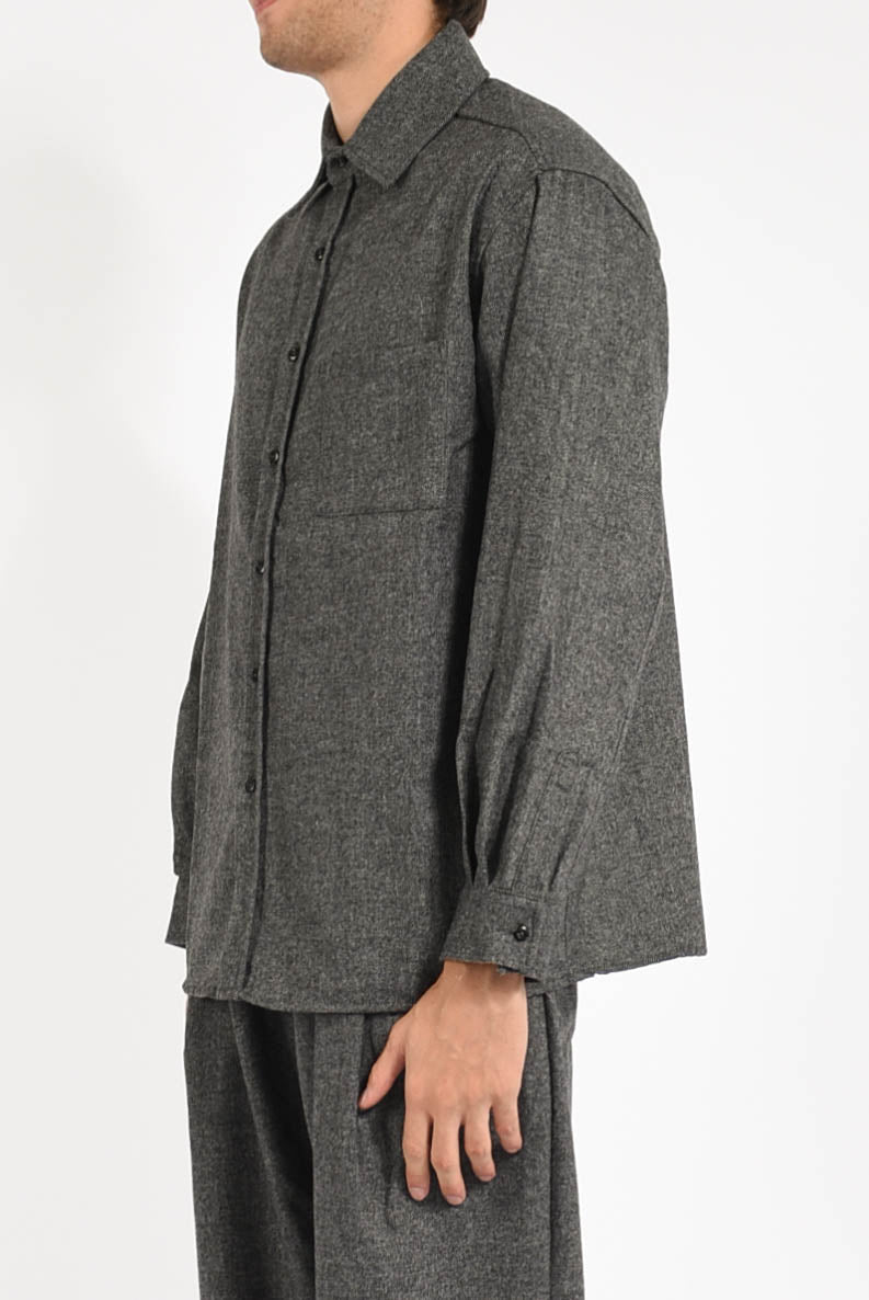 Camicia spigata in misto lana