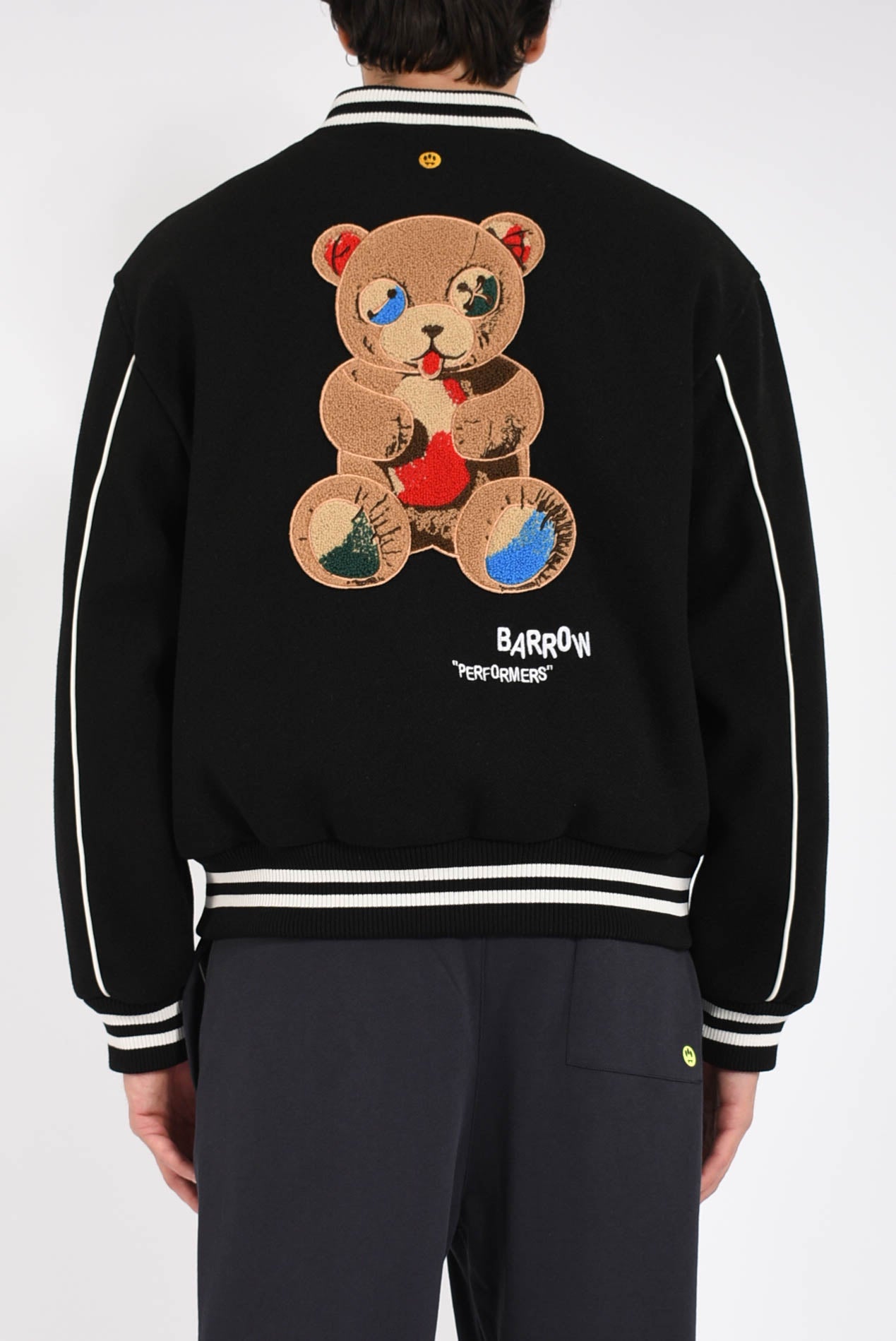 Bomber con patch in lana