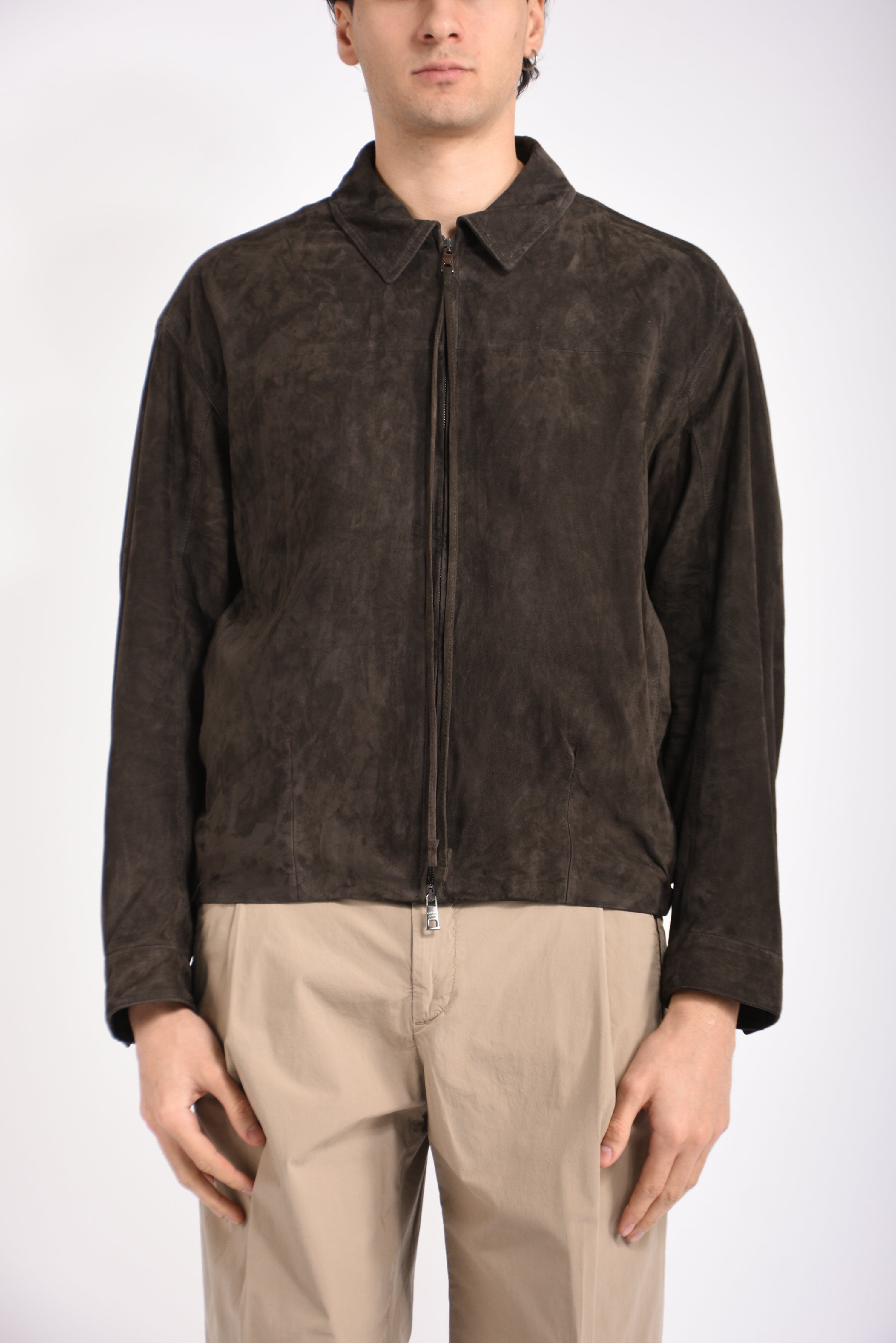 Bomber in camoscio
