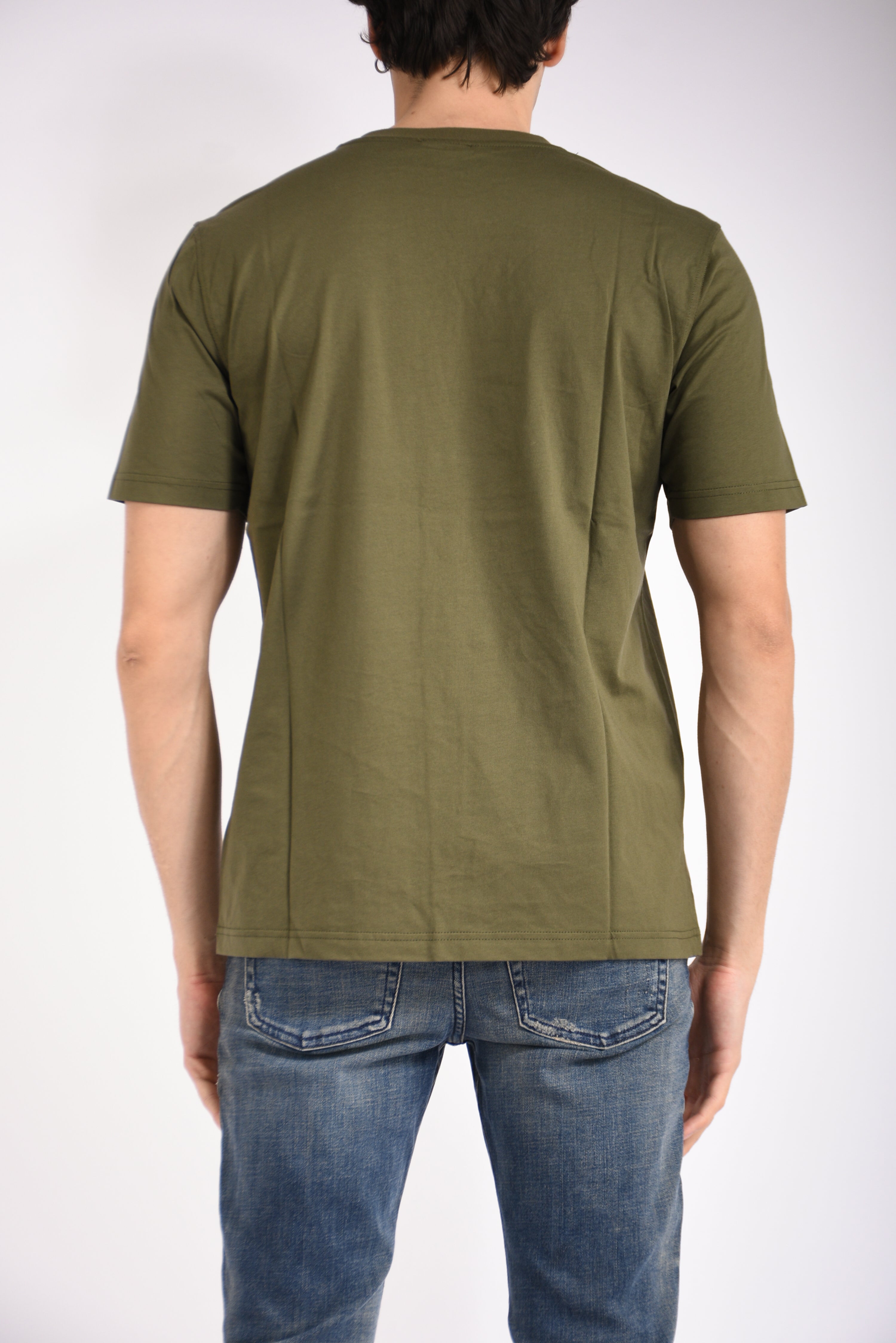 T-shirt con logo micro in metallo