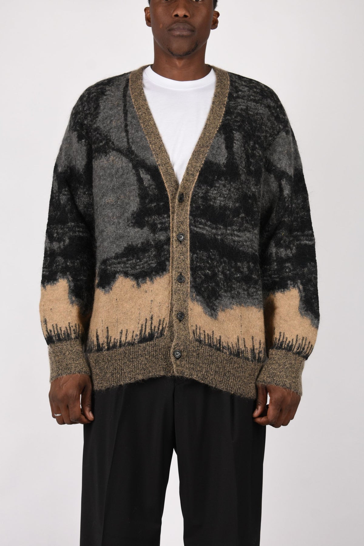 Cardigan brushed mohair jacquard F6LAMACA044