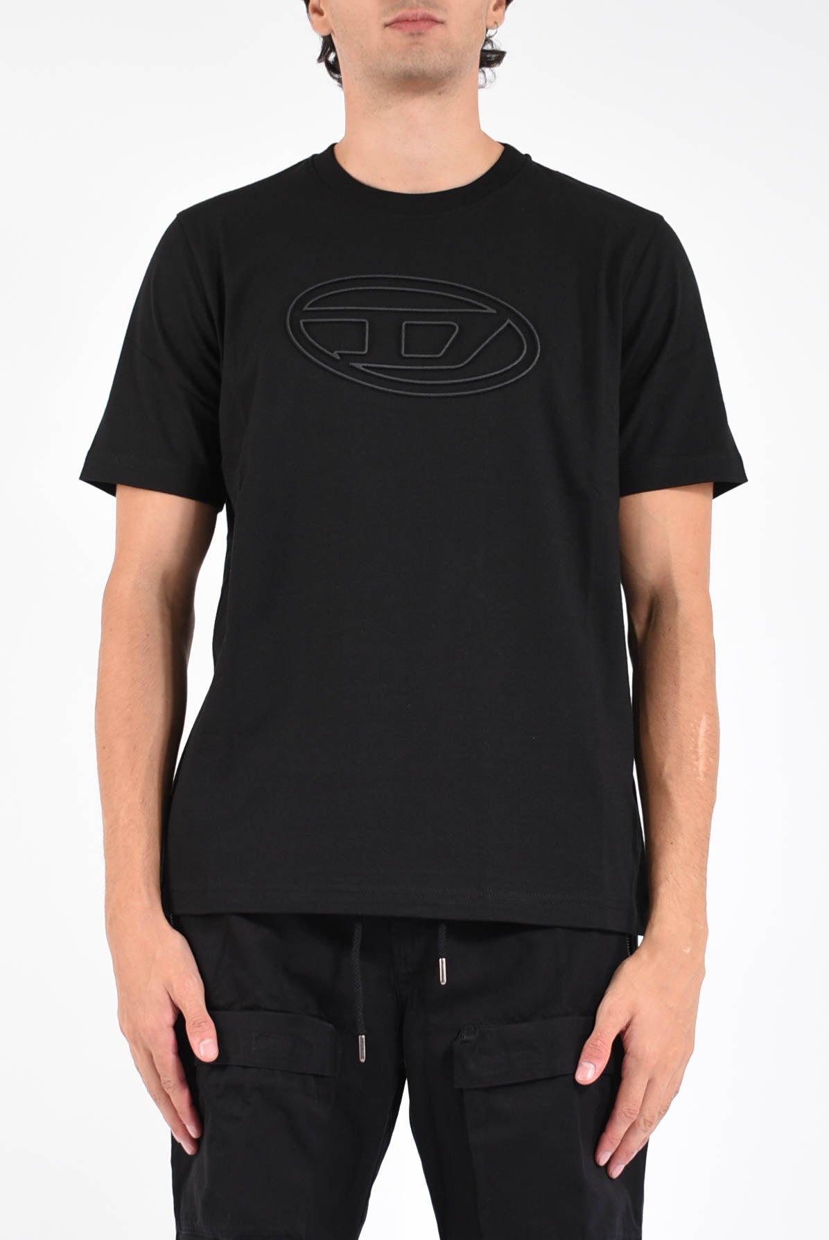 t-shirt con logo in rilievo t-adjust-bigoval