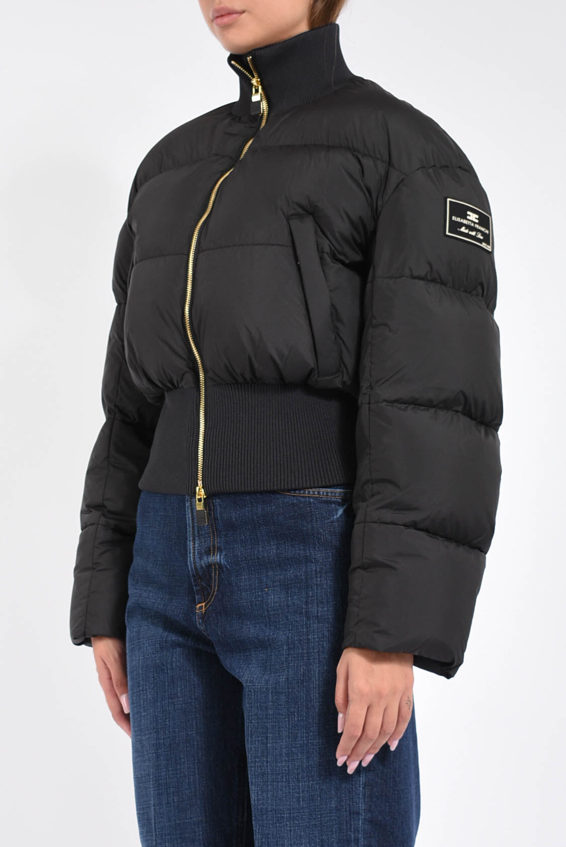 Piumino cropped in tessuto tecnico