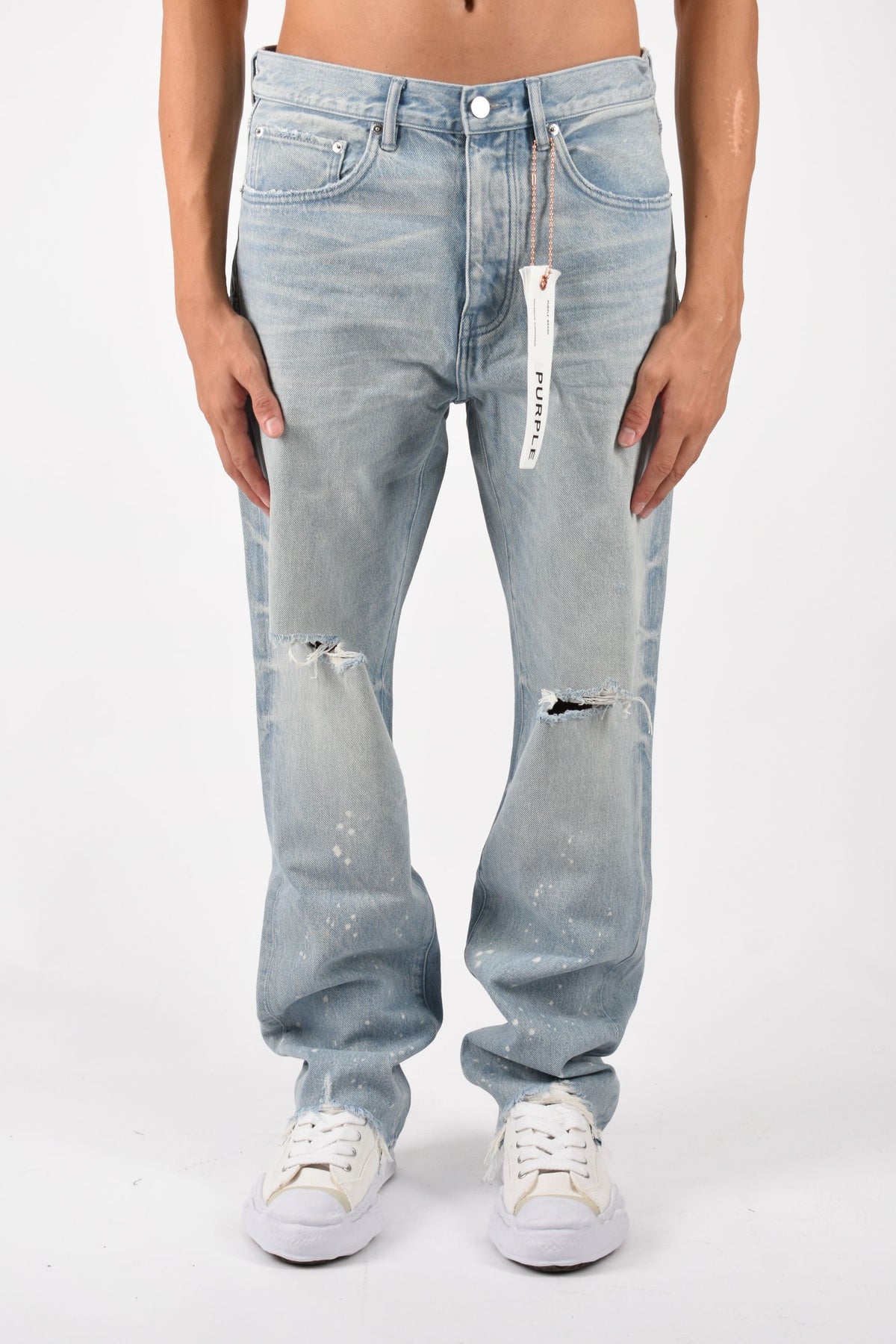 Jeans Straight Leg Bleach Splatters