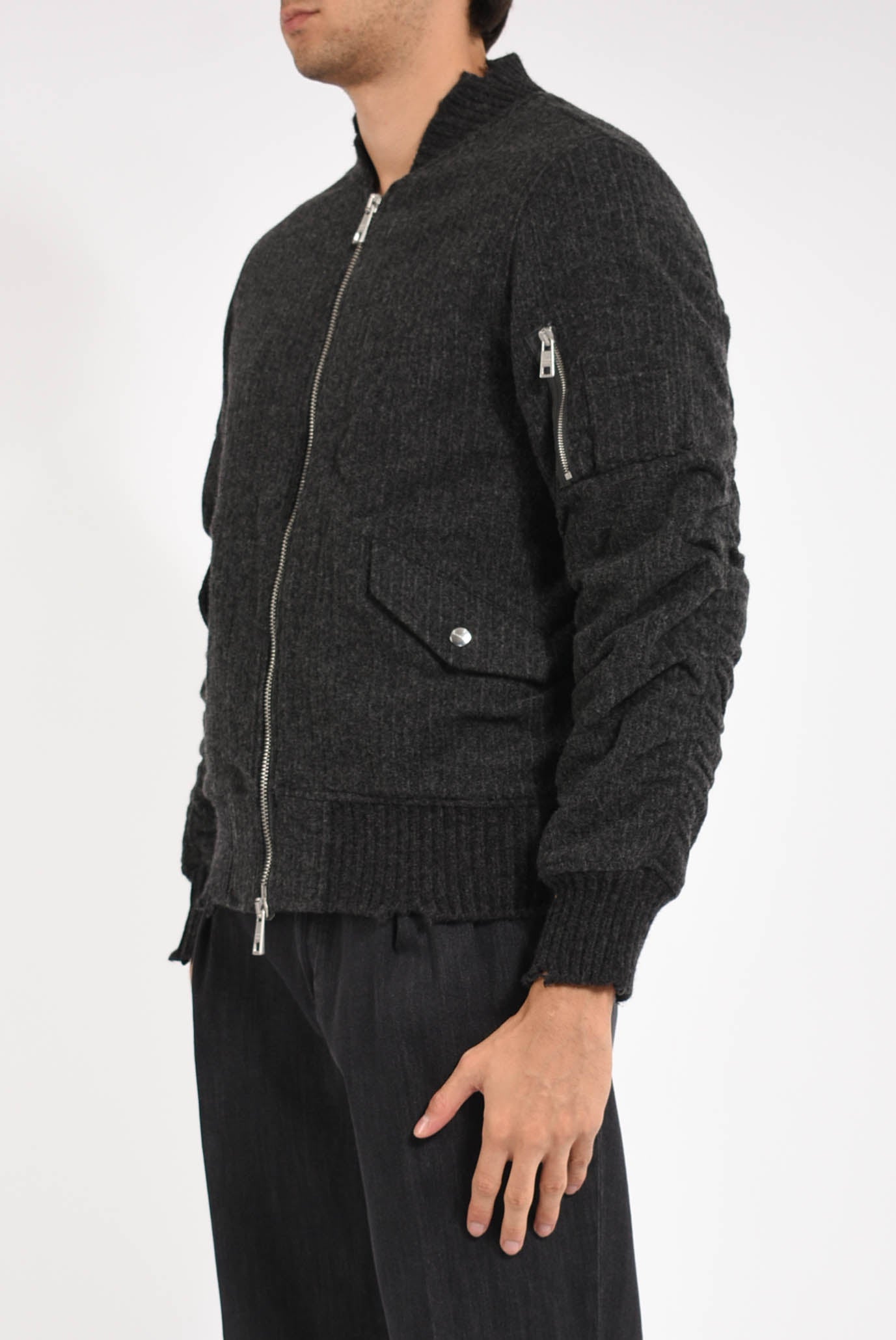 Giubbino in lana gessato