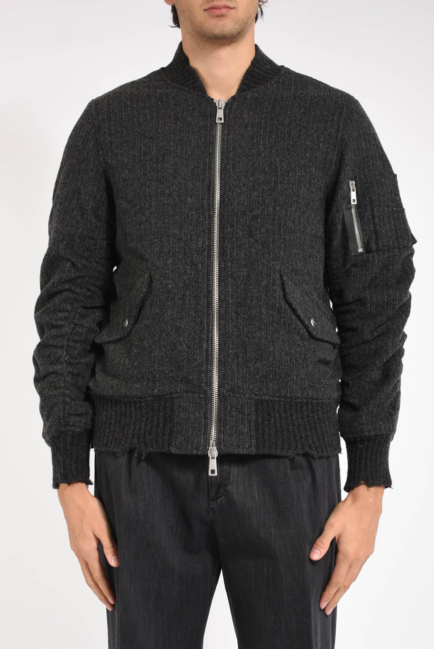 Giubbino in lana gessato