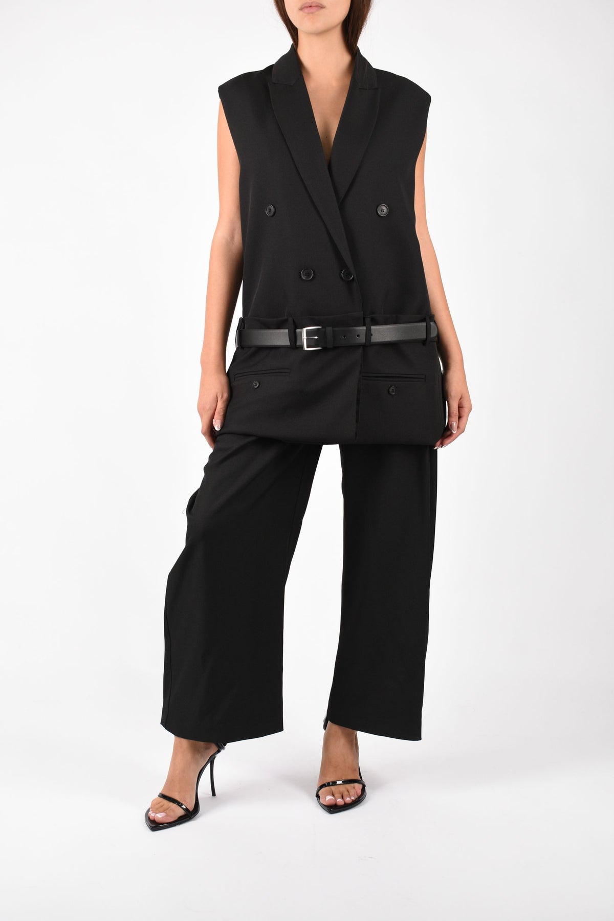 GILET LUNGO CON CINTURA M6IAHF