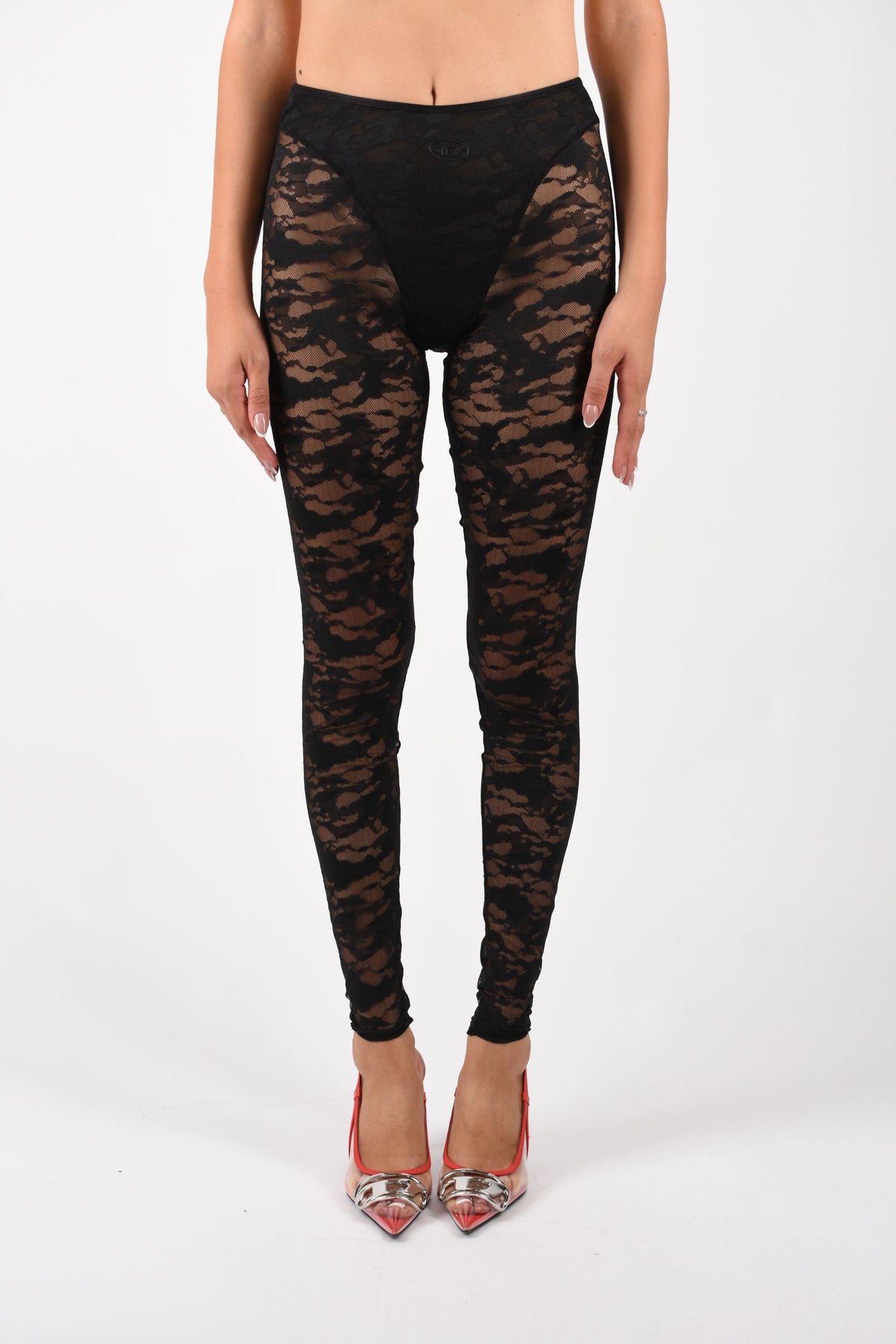 Leggings in nylon pizzo HAYLEY-UTLT A225730DRAK