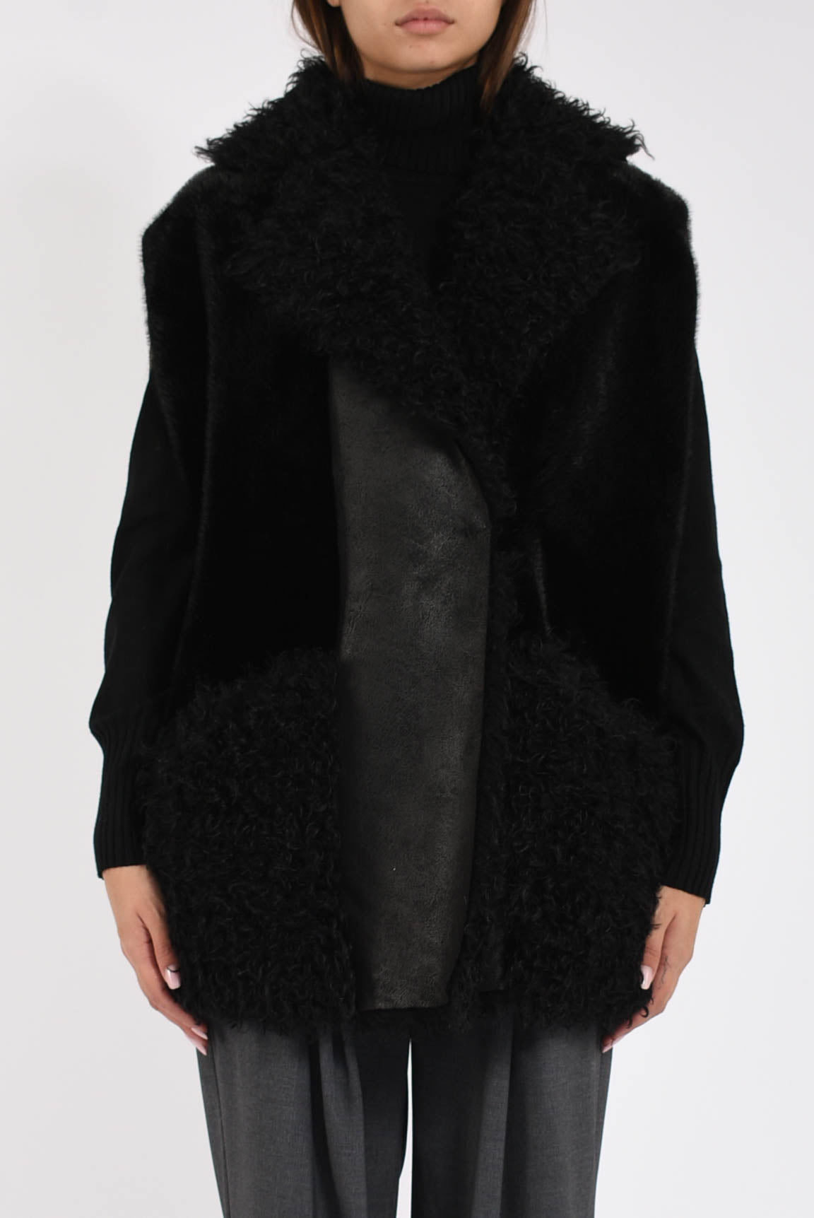 gilet con inserti in ecofur