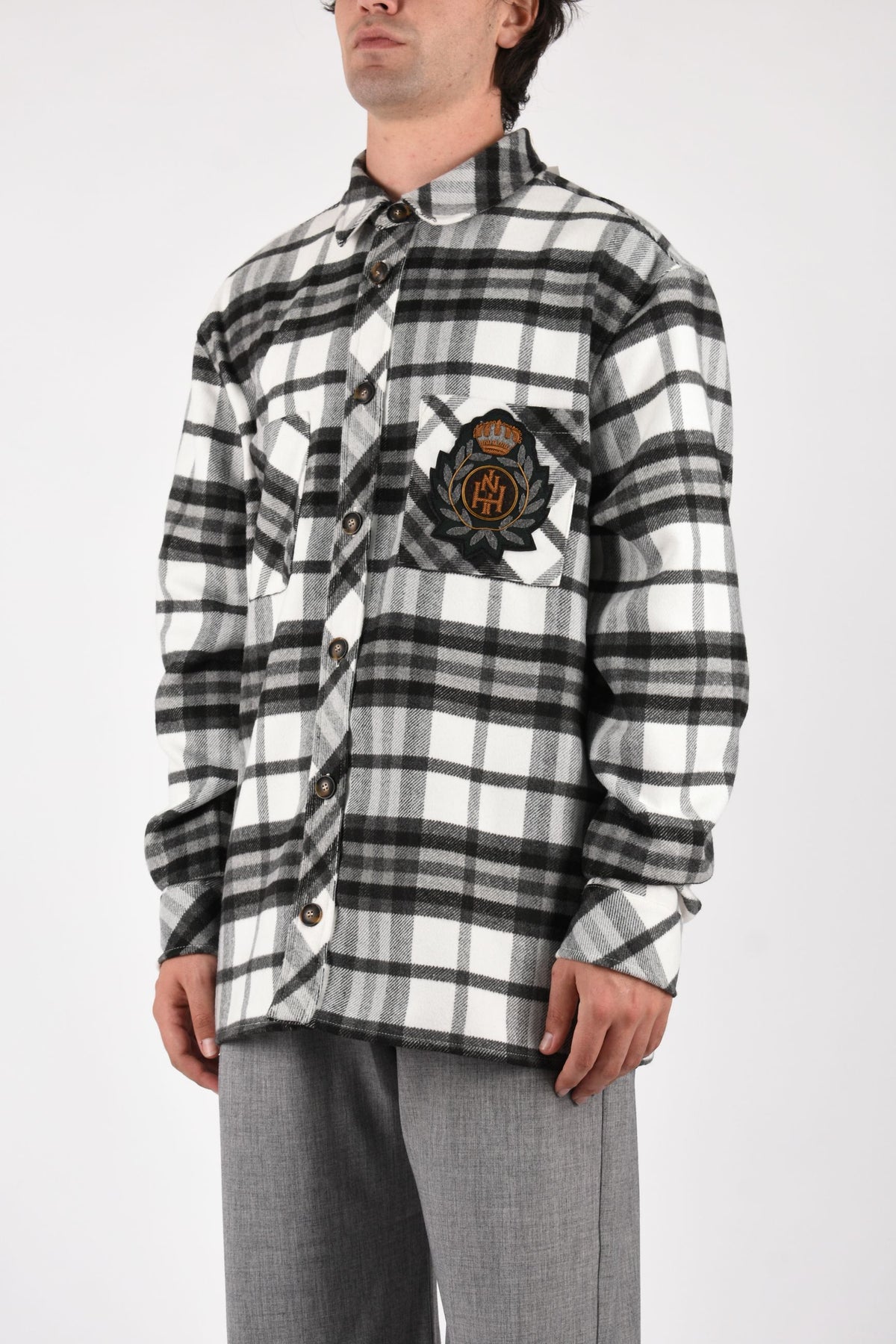 Camicia in check with logo NUW26259