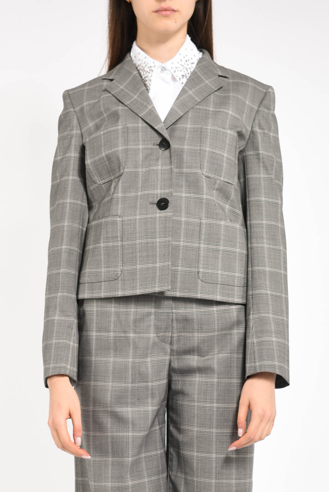 giacca in misto lana modello manto