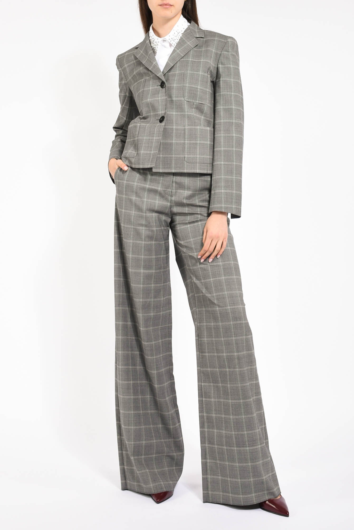 pantaloni in lana modello mazurca