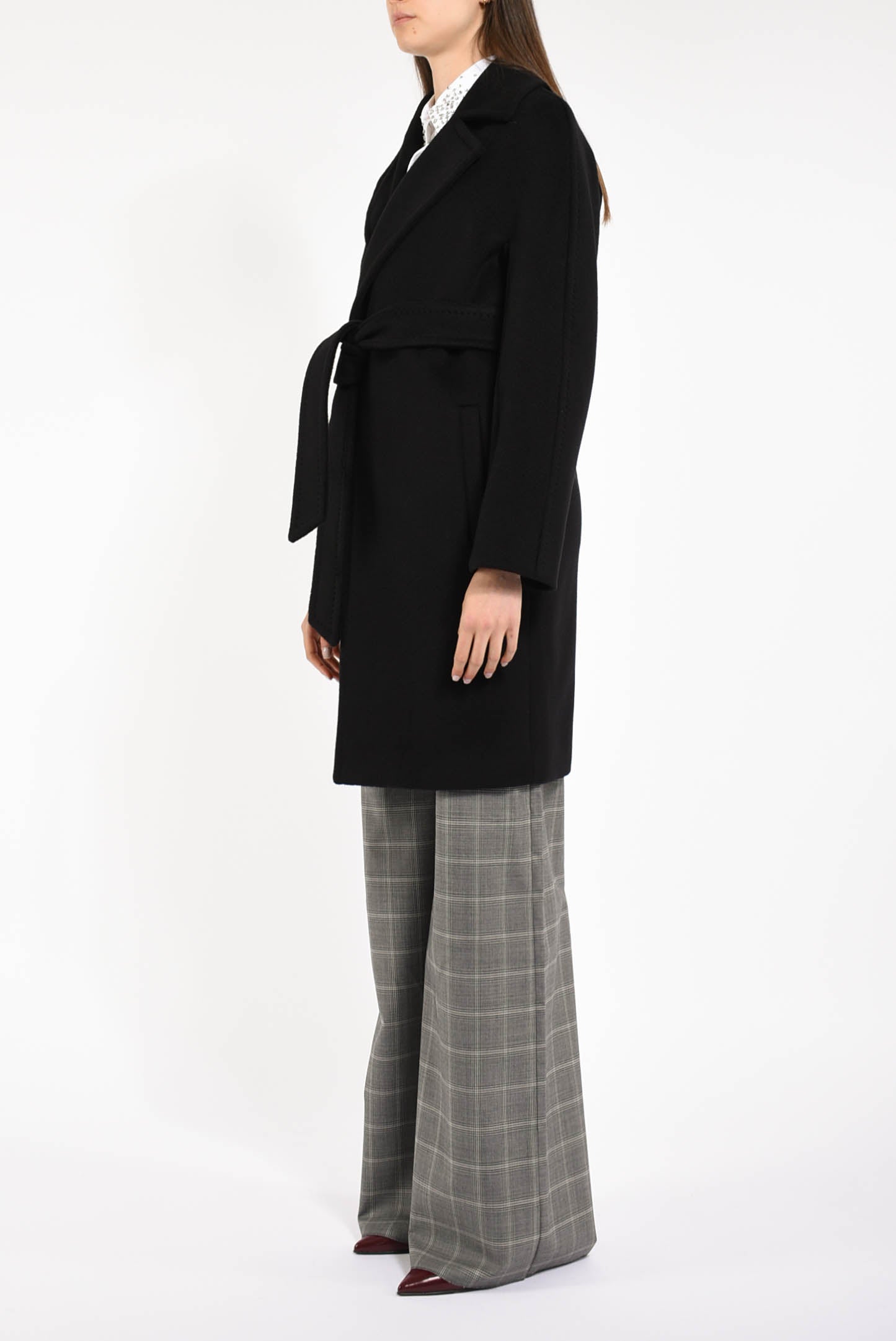 Cappotto a vestaglia in lana scire