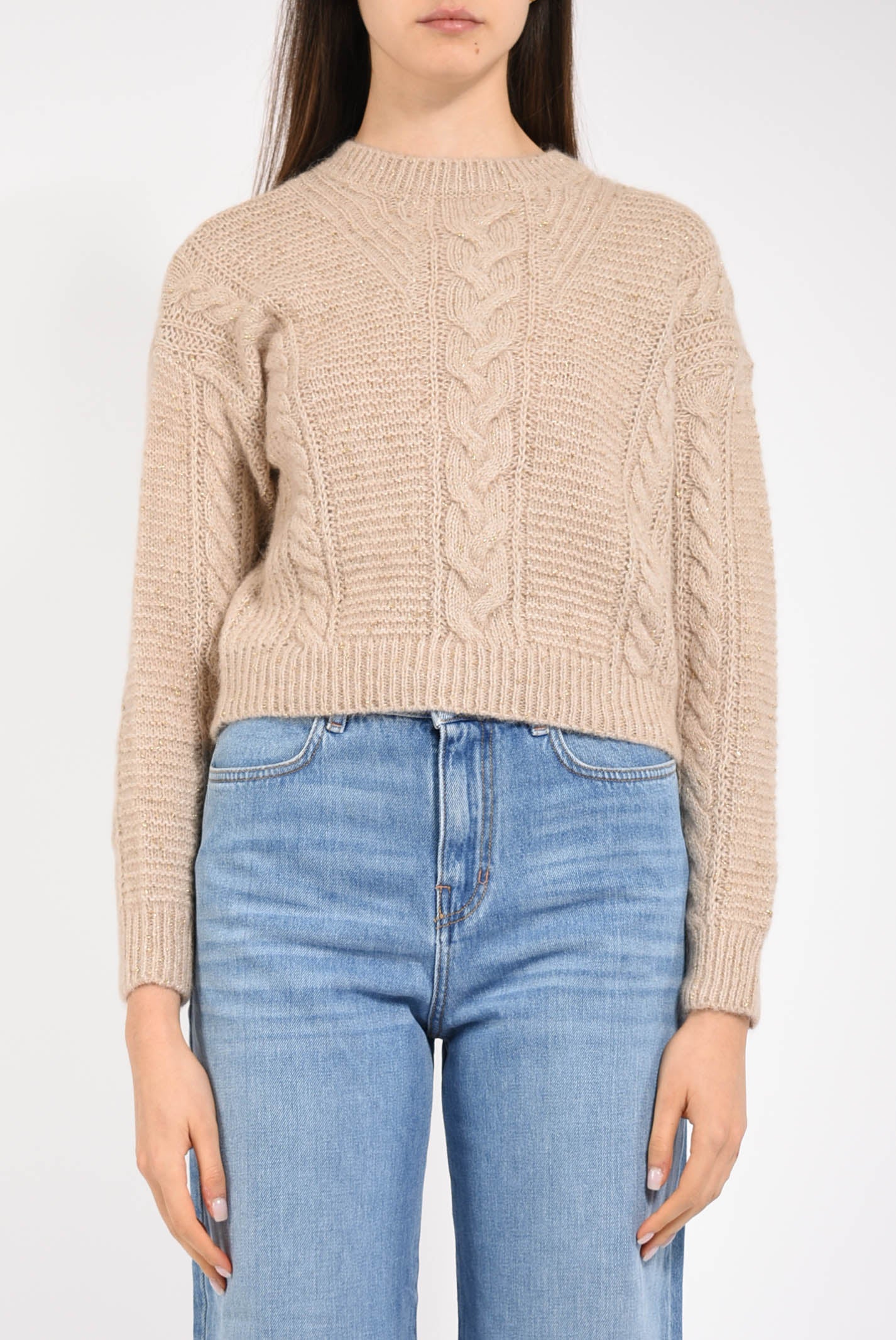 Maglia boxy in mista alpaca modello crasso