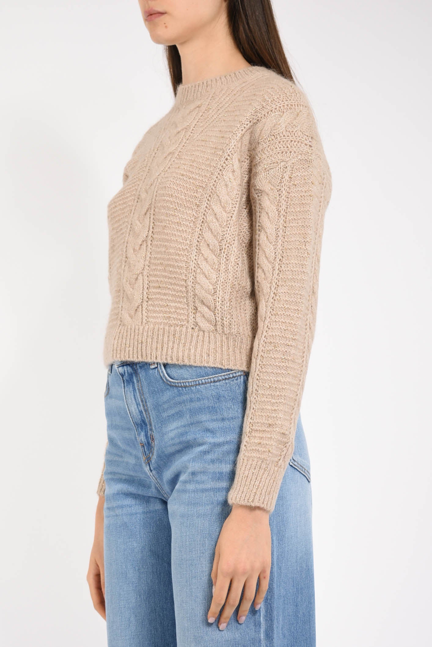 Maglia boxy in mista alpaca modello crasso