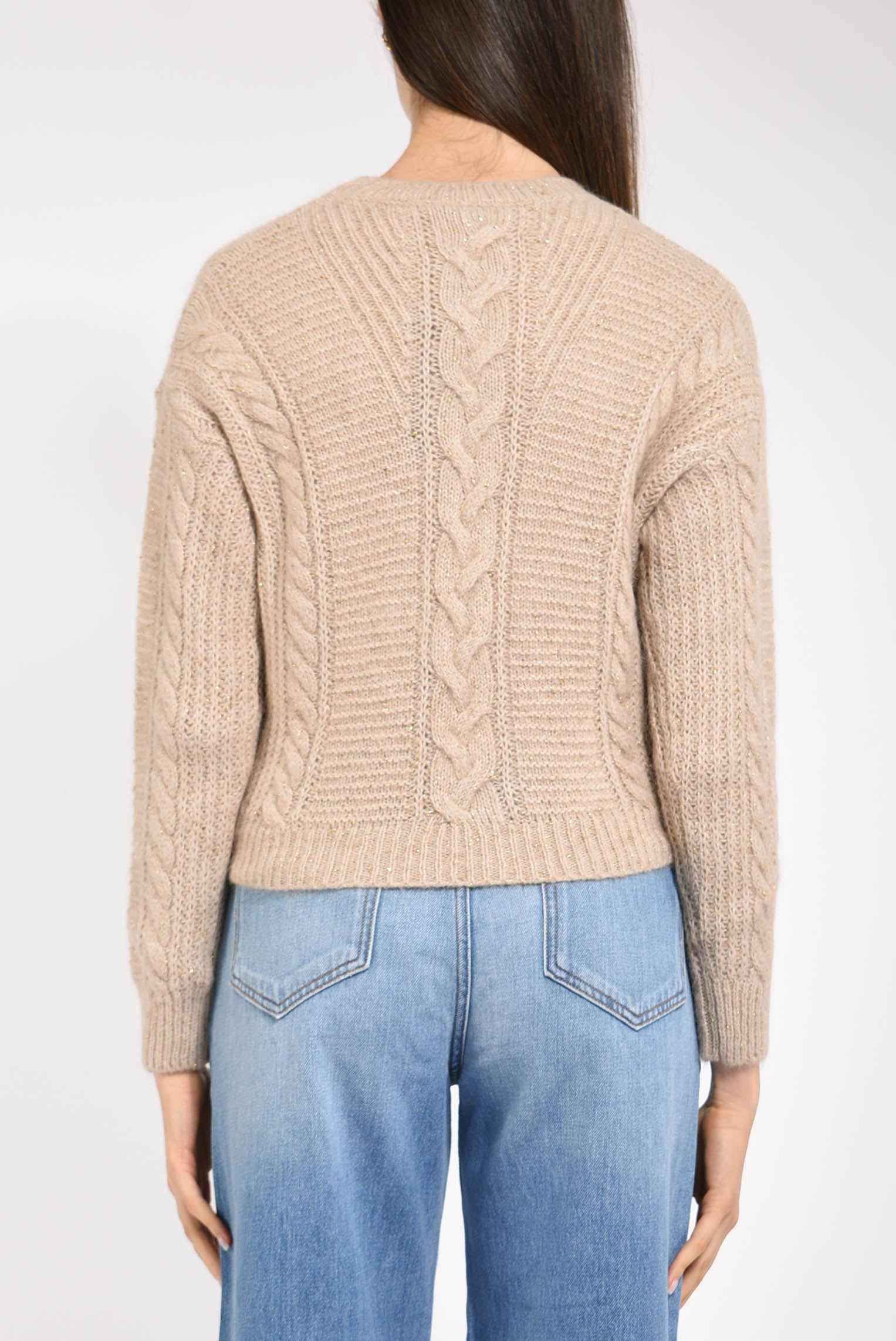 Maglia boxy in mista alpaca modello crasso