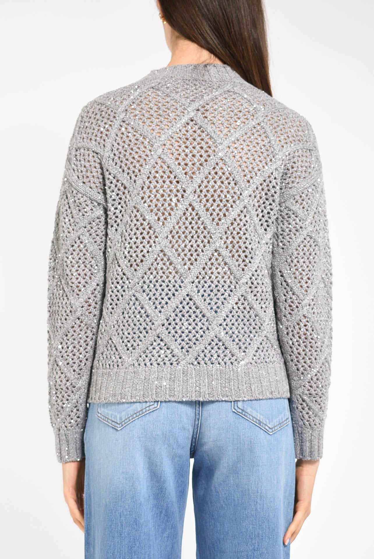 Maglia boxy con paillettes modello ellade