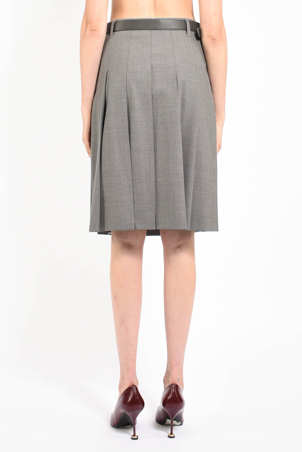 Gonna a pieghe in lana modello gimmy