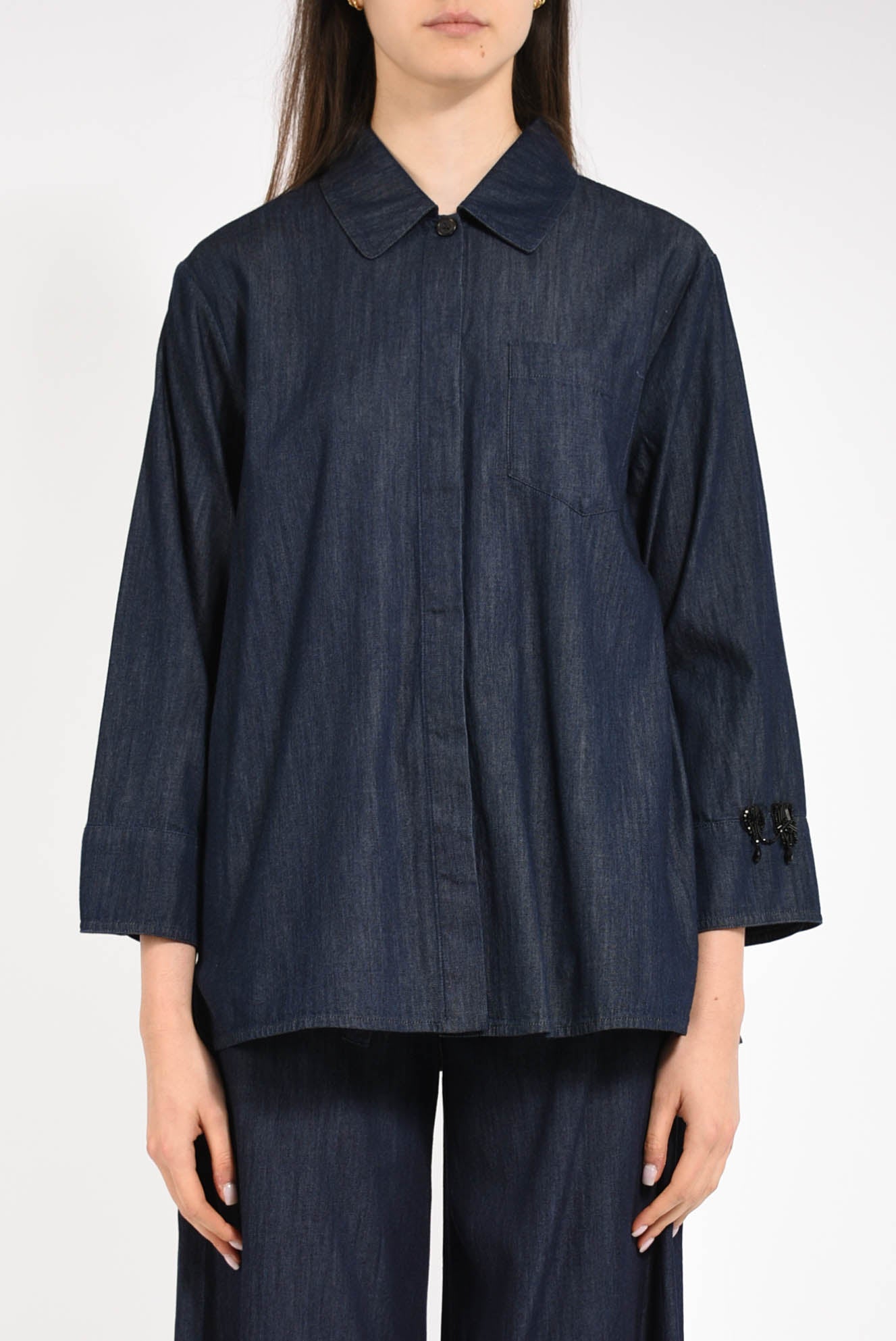 camicia in denim modello ellen