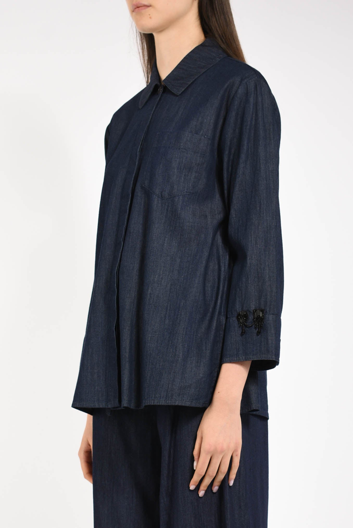 camicia in denim modello ellen