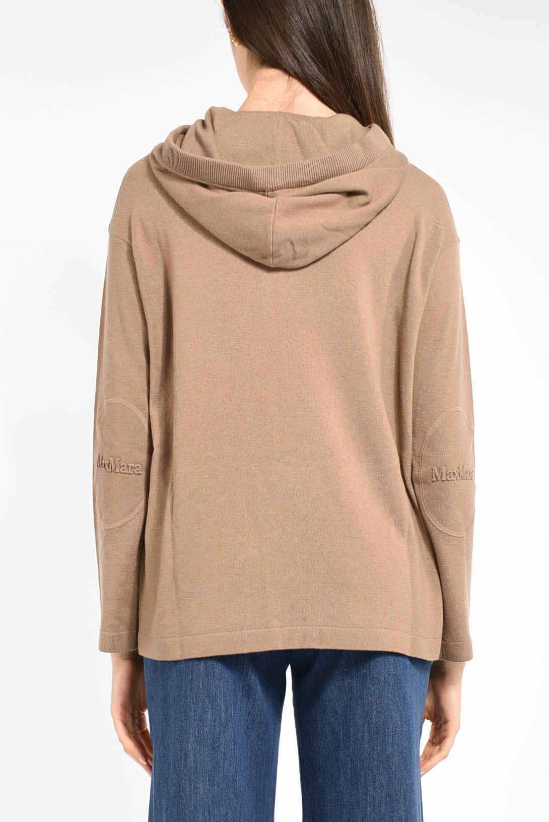 maglia in lana con cappuccio modello eroico