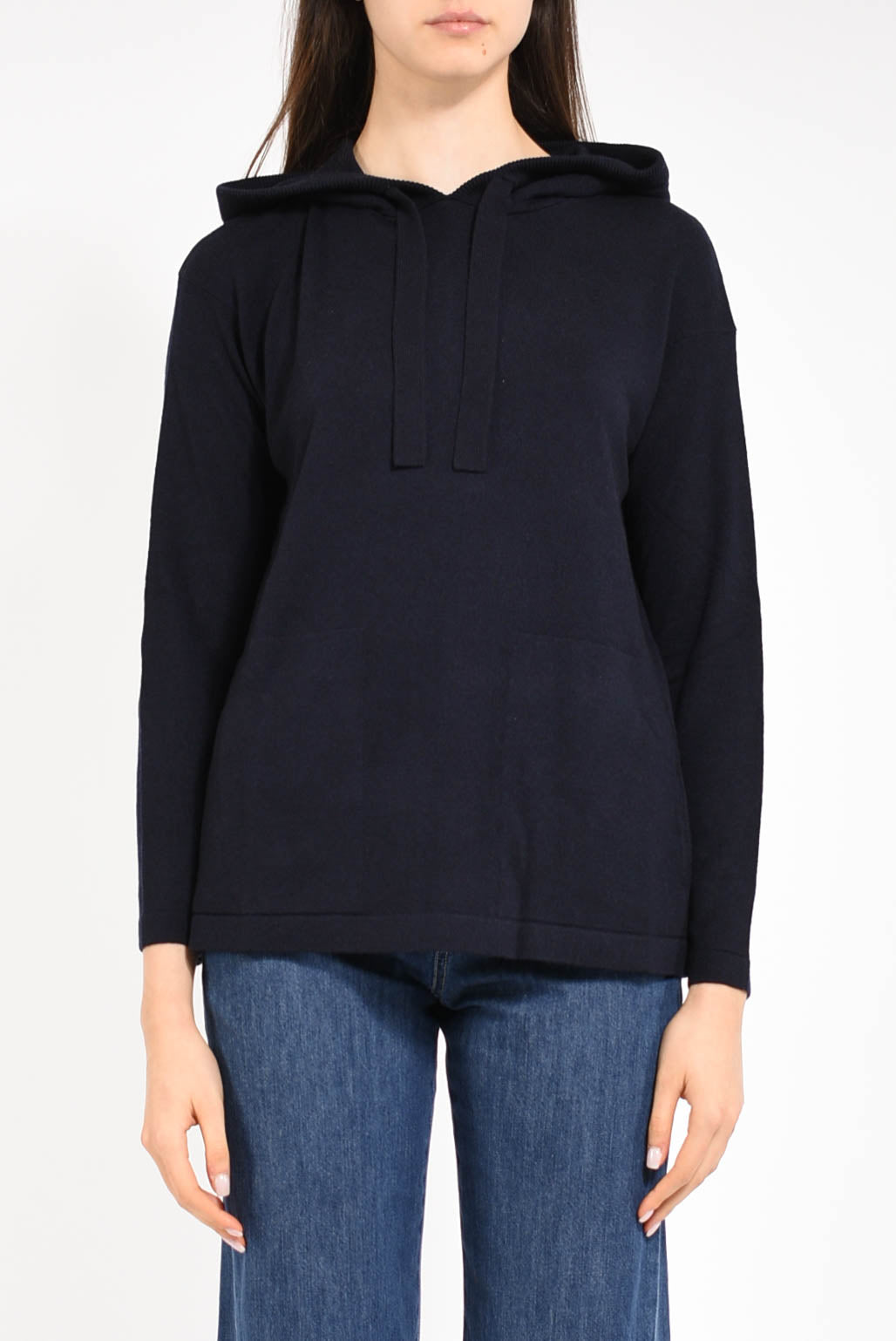 maglia in lana con cappuccio modello eroico