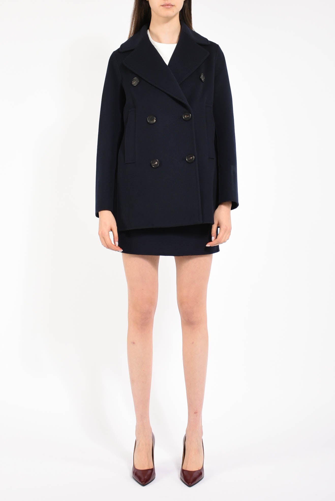 cappotto corto in lana modello caban