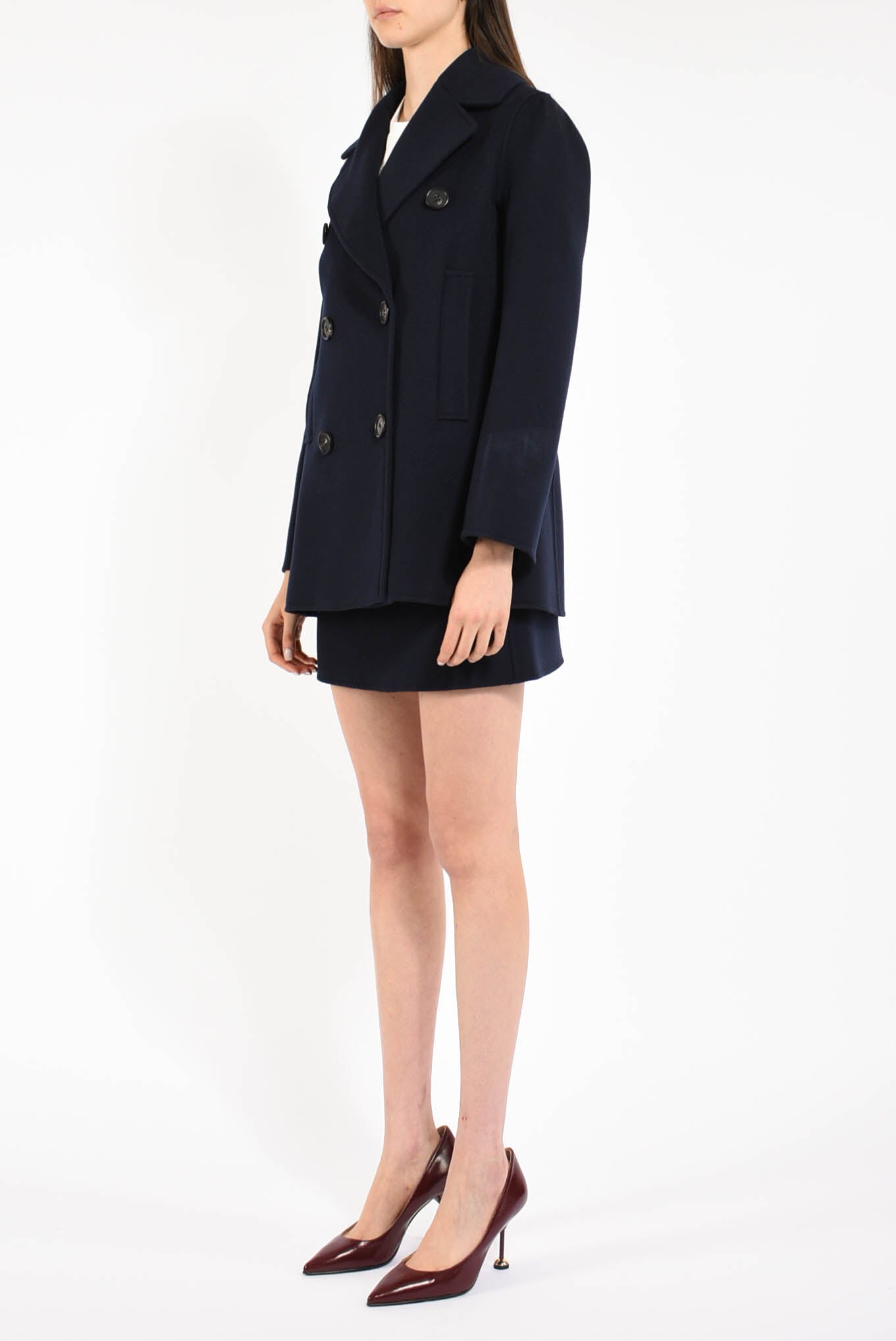 cappotto corto in lana modello caban