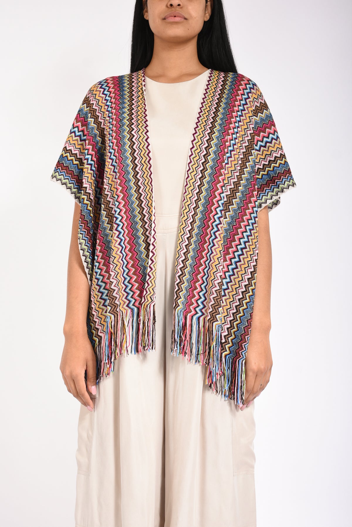 poncho in misto viscosa