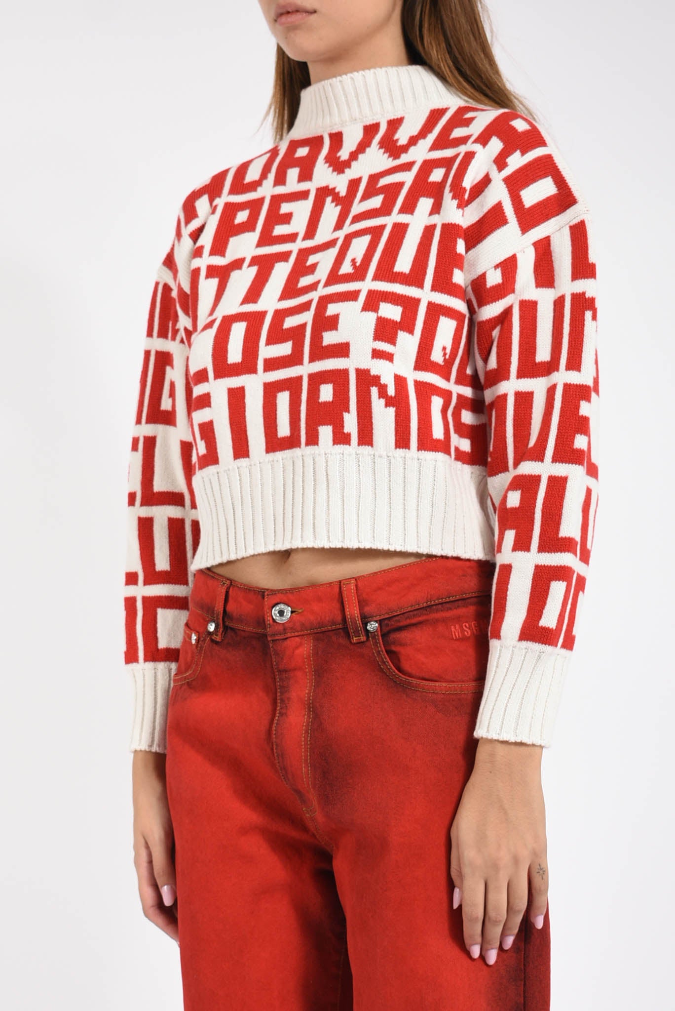 maglia in misto lana jacquard