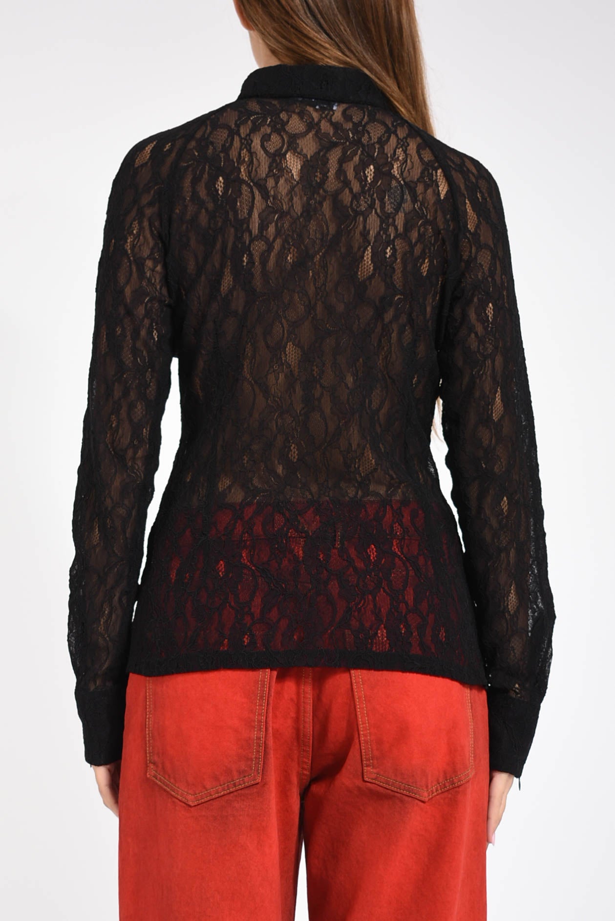 camicia in pizzo con zip