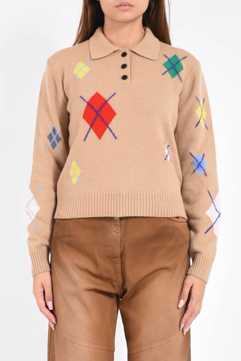 maglia in lana con motivo jacquard