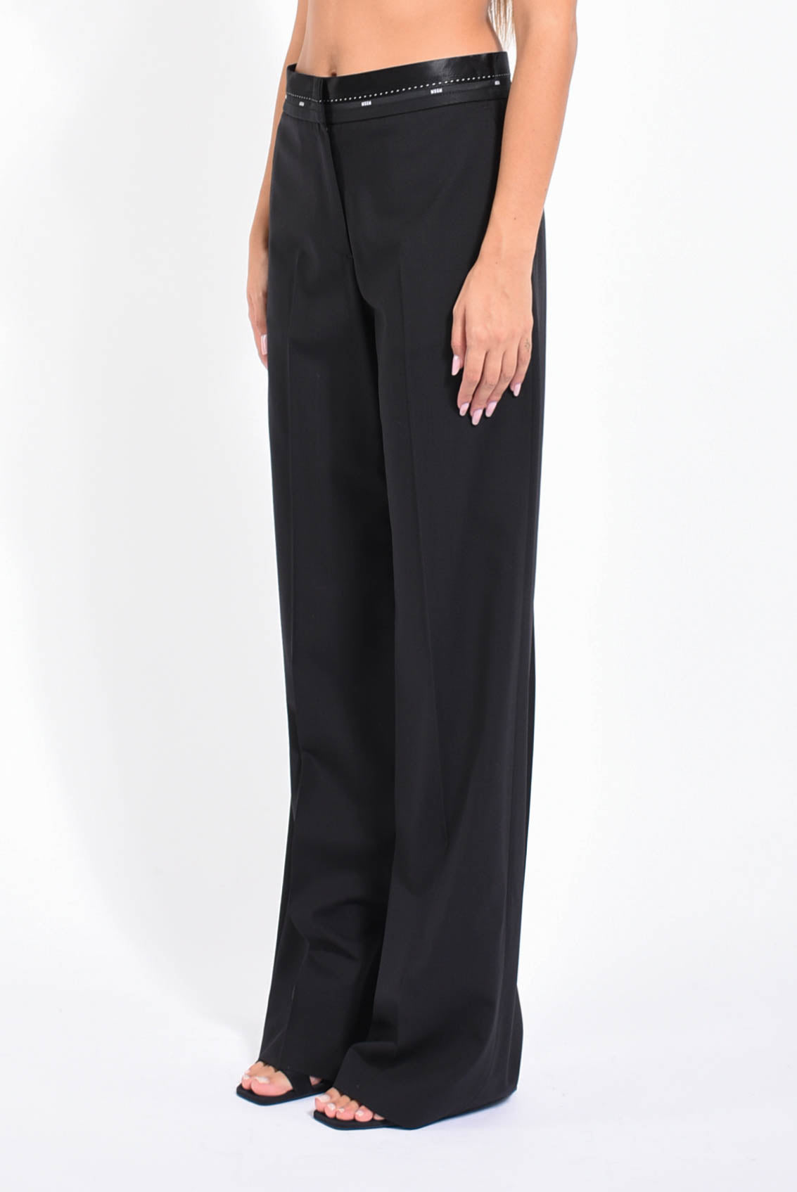 pantaloni a palazzo in fresco lana