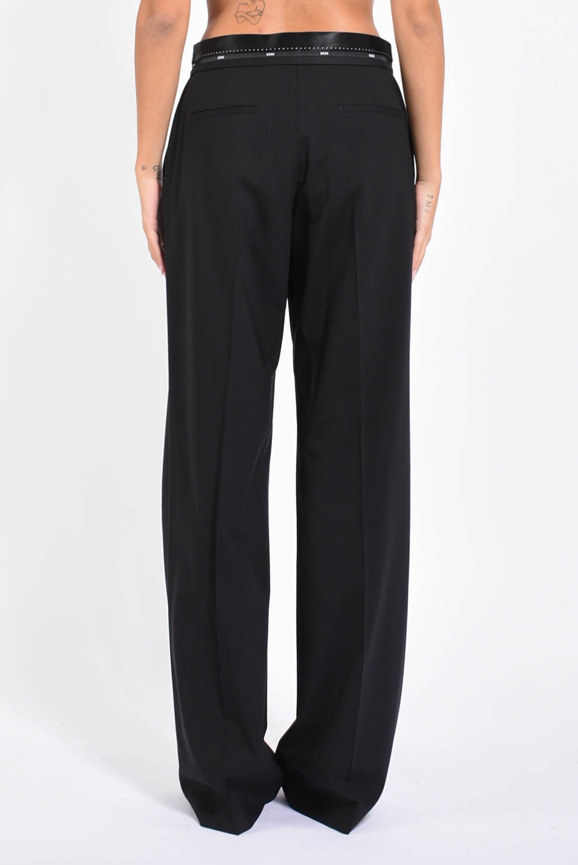 pantaloni a palazzo in fresco lana