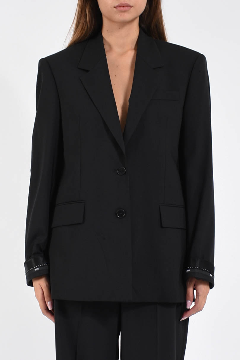 Giacca in fresco lana con nastro MSGM