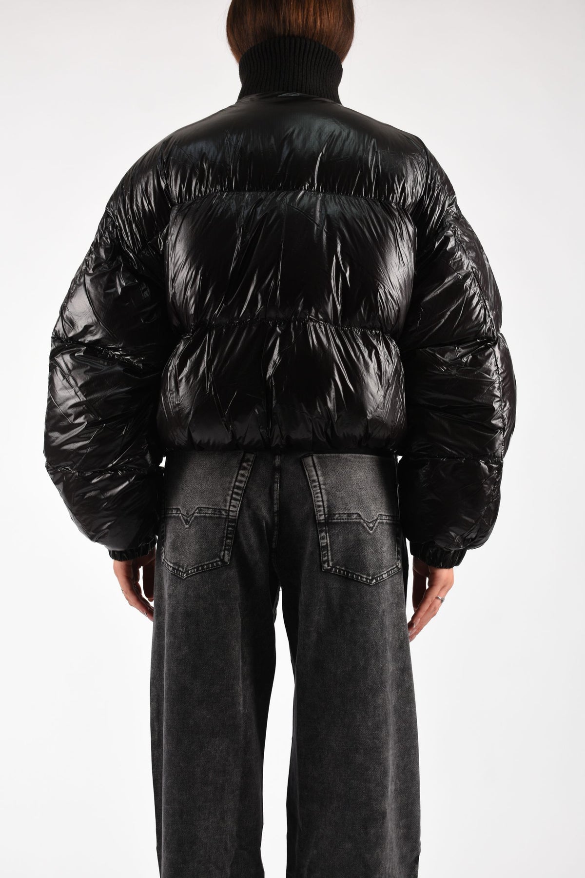 Piumino down in ripstop con collo a maglia W-ARRIOR A233900BKCP