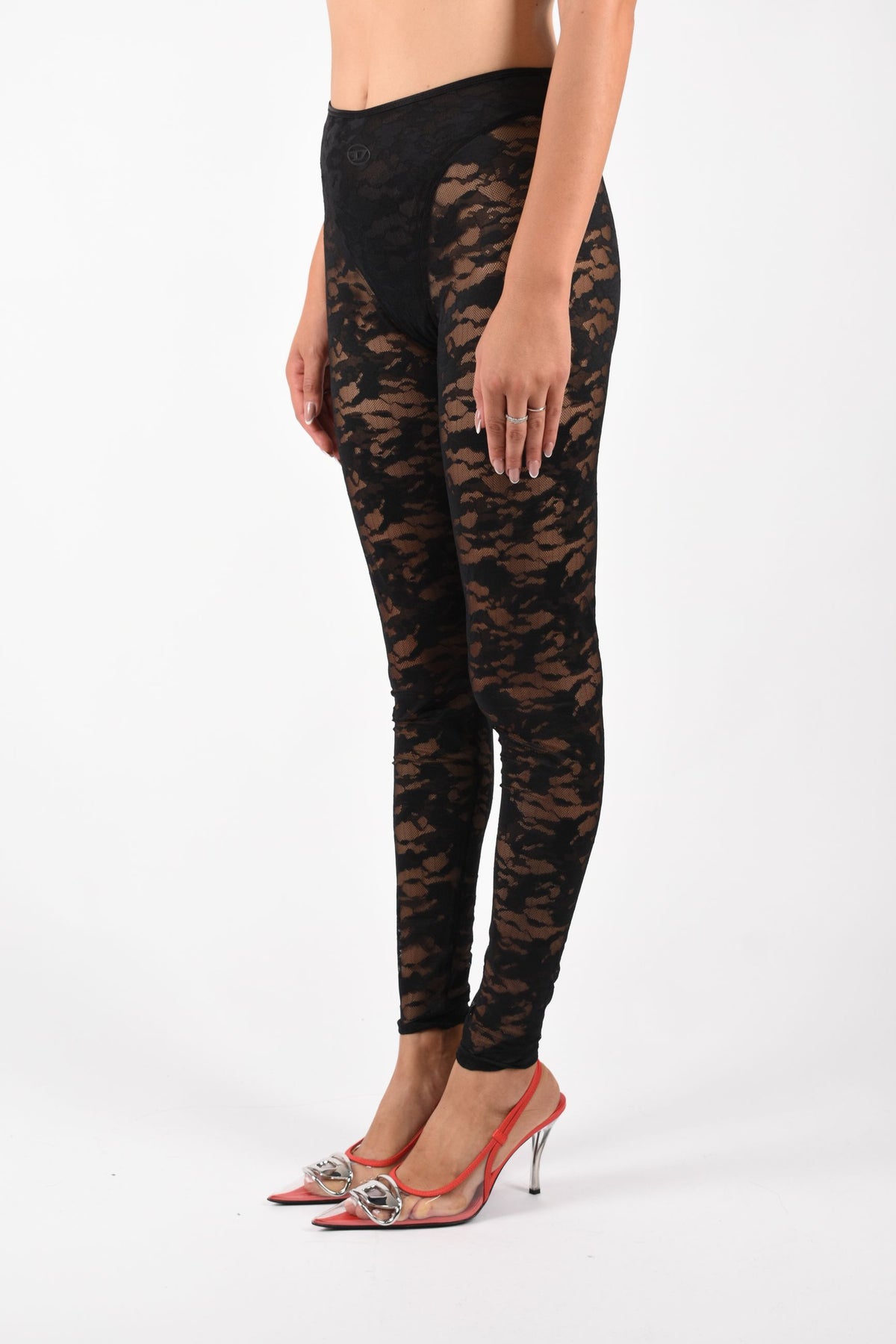 Leggings in nylon pizzo HAYLEY-UTLT A225730DRAK