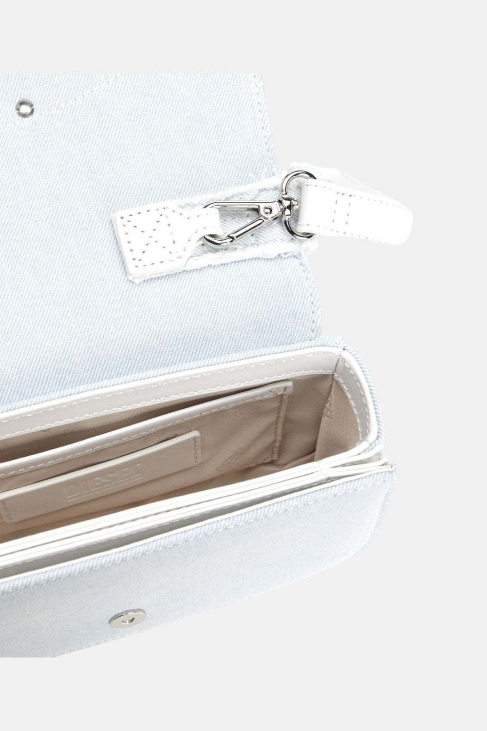 borsa a tracolla in denim e pelle 1dr