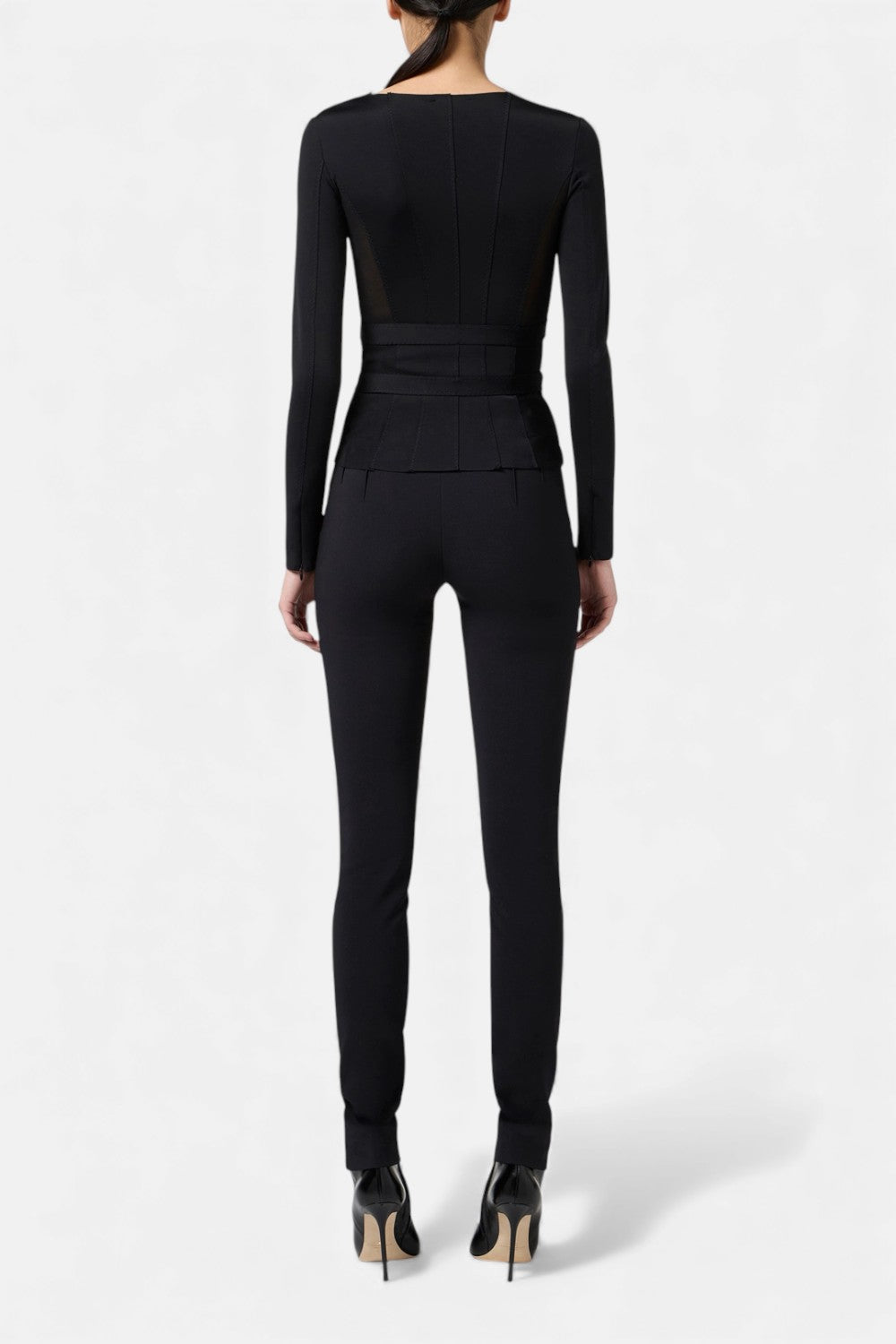 Pantaloni in crêpe leggero con cintura