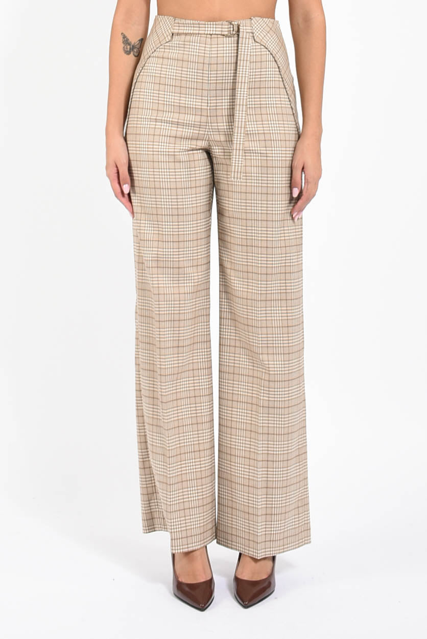 pantaloni a vita bassa checked