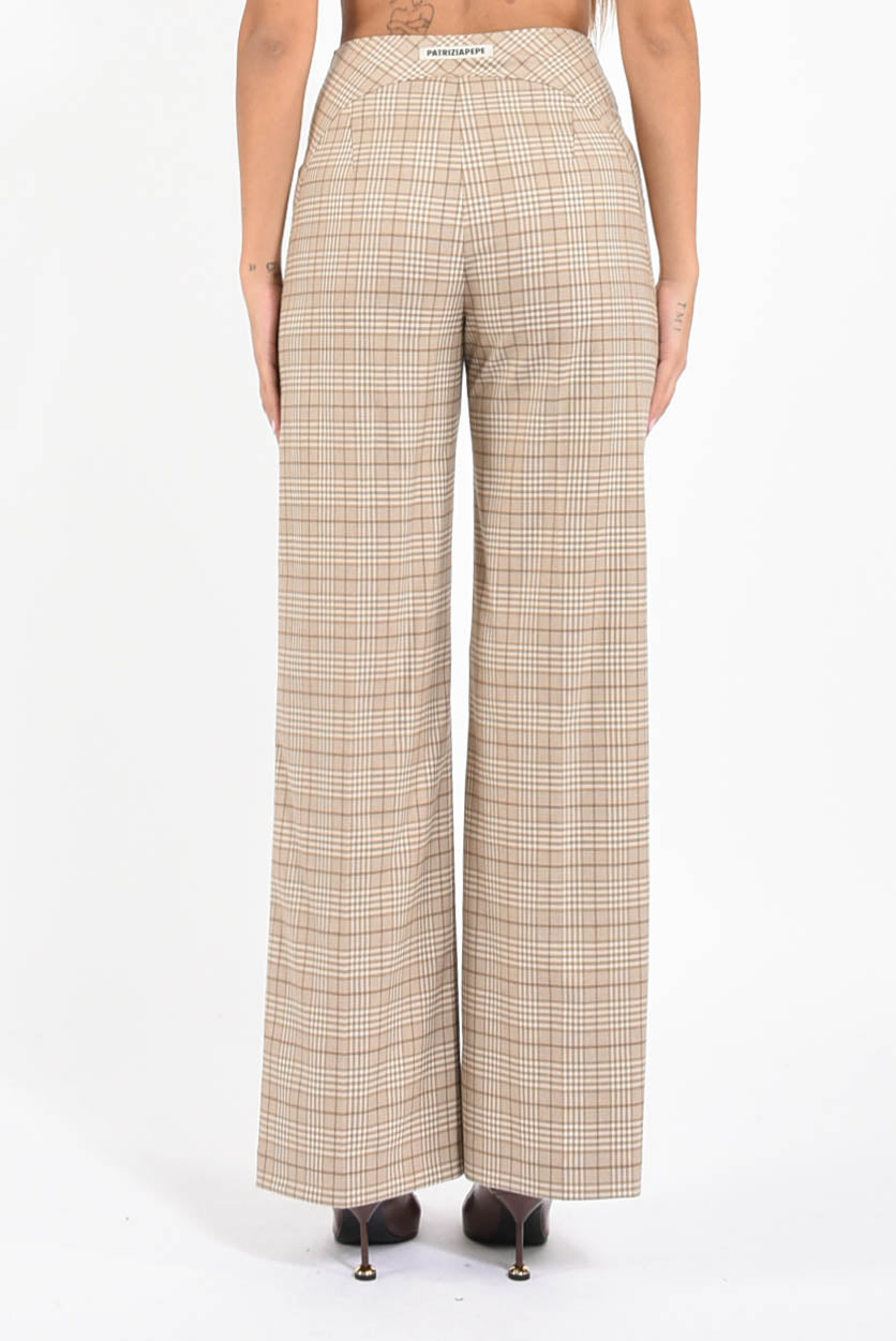 pantaloni a vita bassa checked