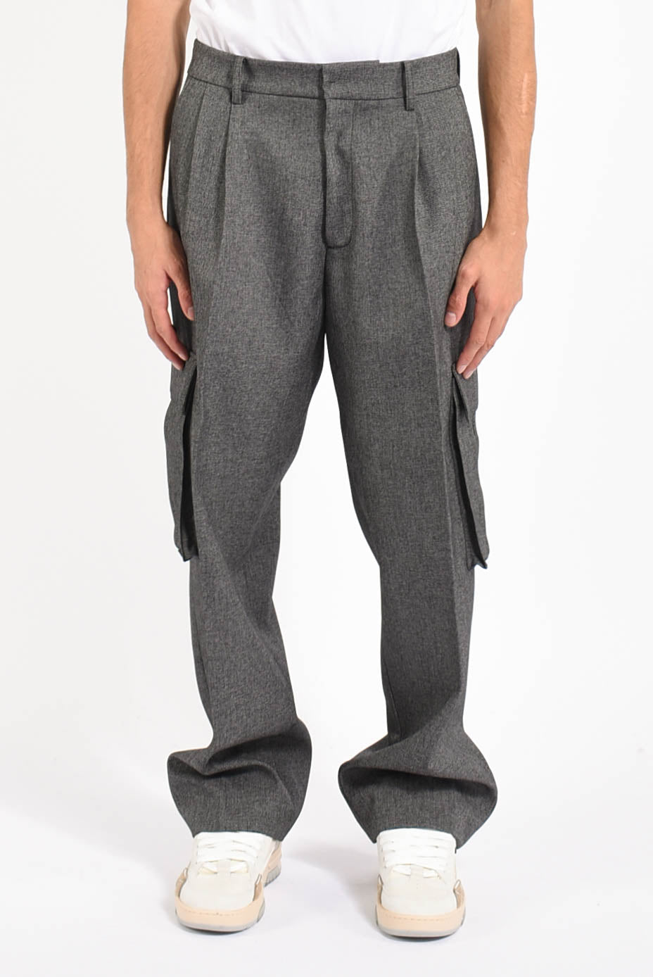 Pantaloni cargo in lana