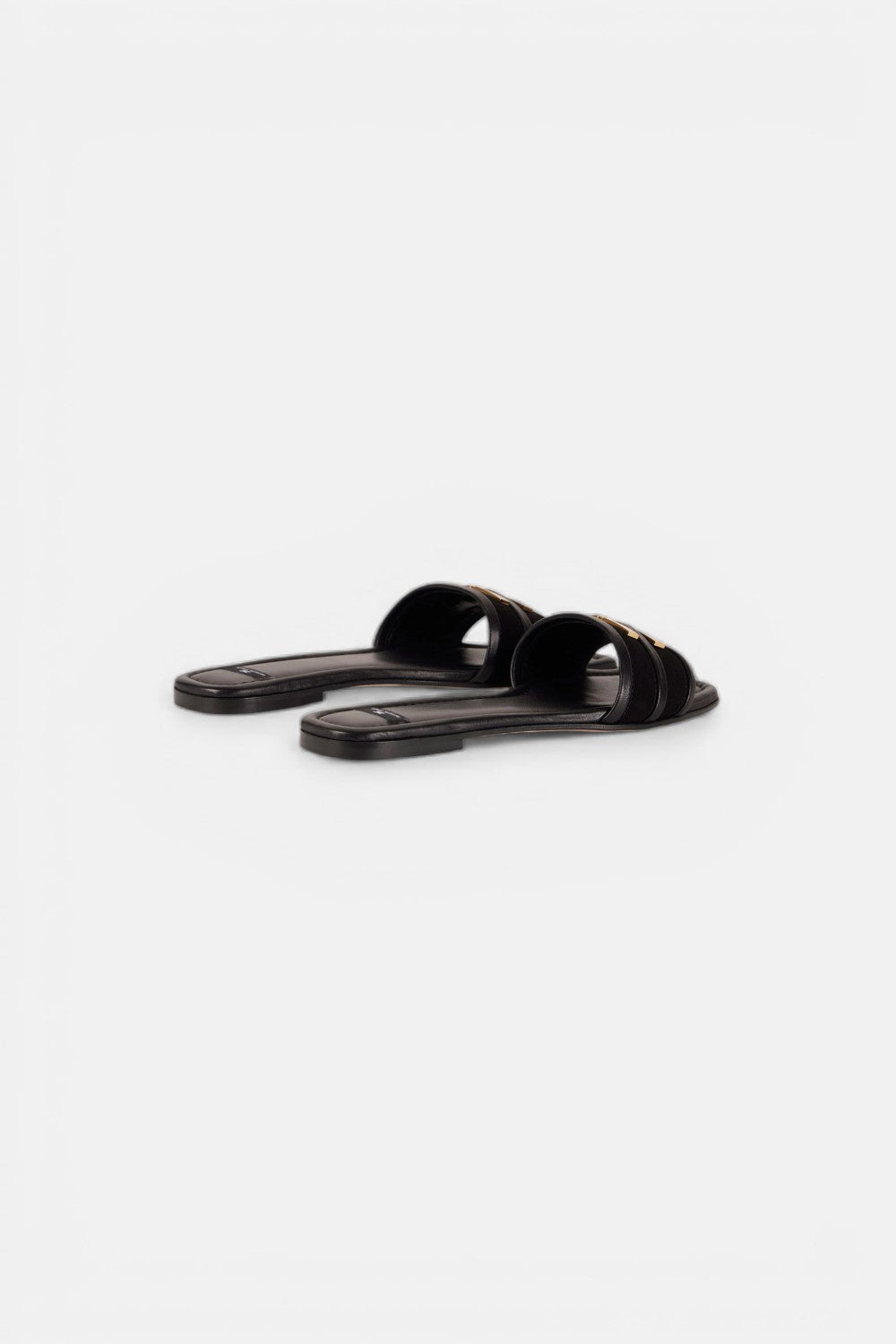 Sandalo flat in pelle con dettaglio logo